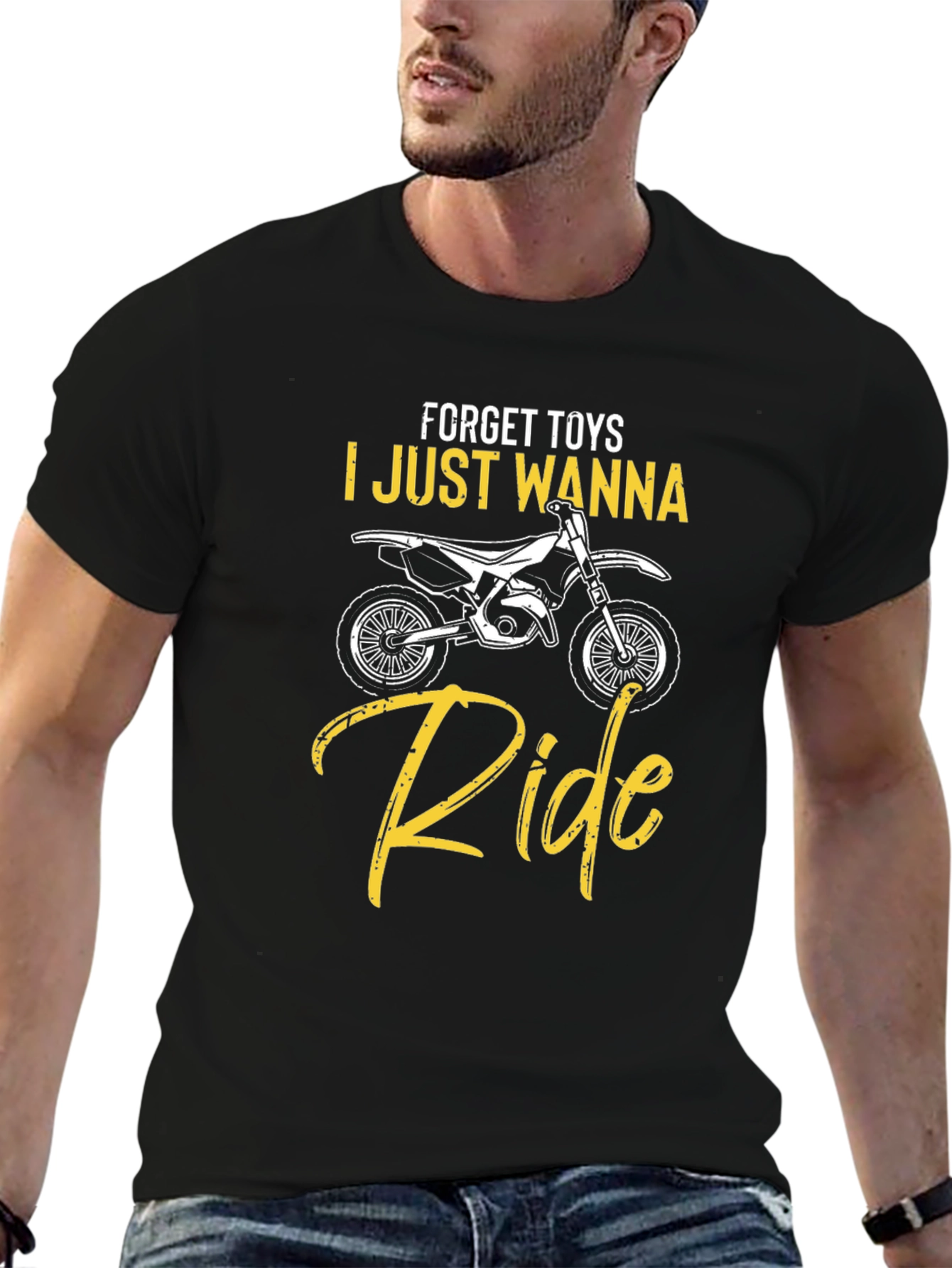 Forget Toys I Just Wanna Ride Black T-Shirt
