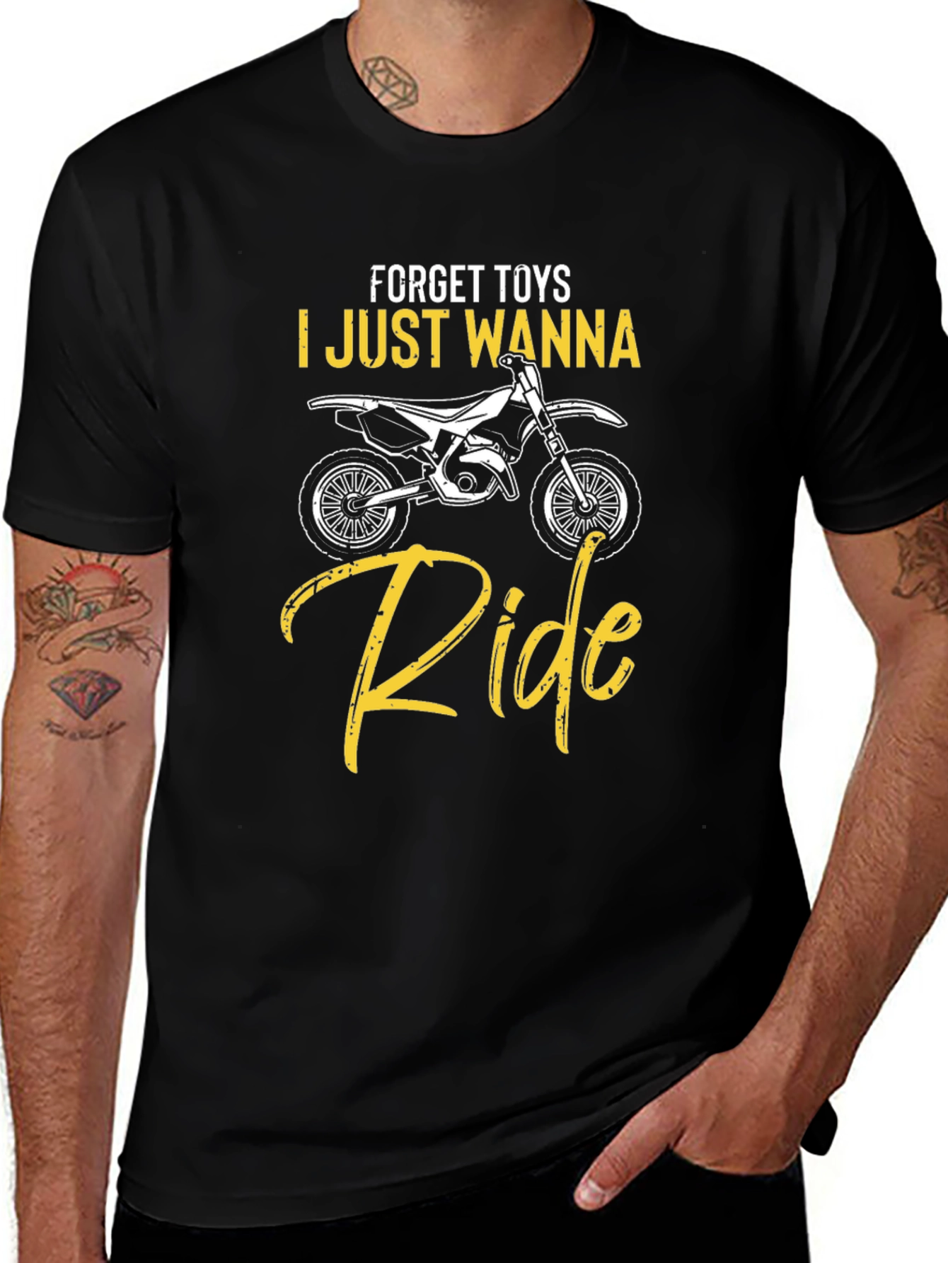 Forget Toys I Just Wanna Ride Black T-Shirt