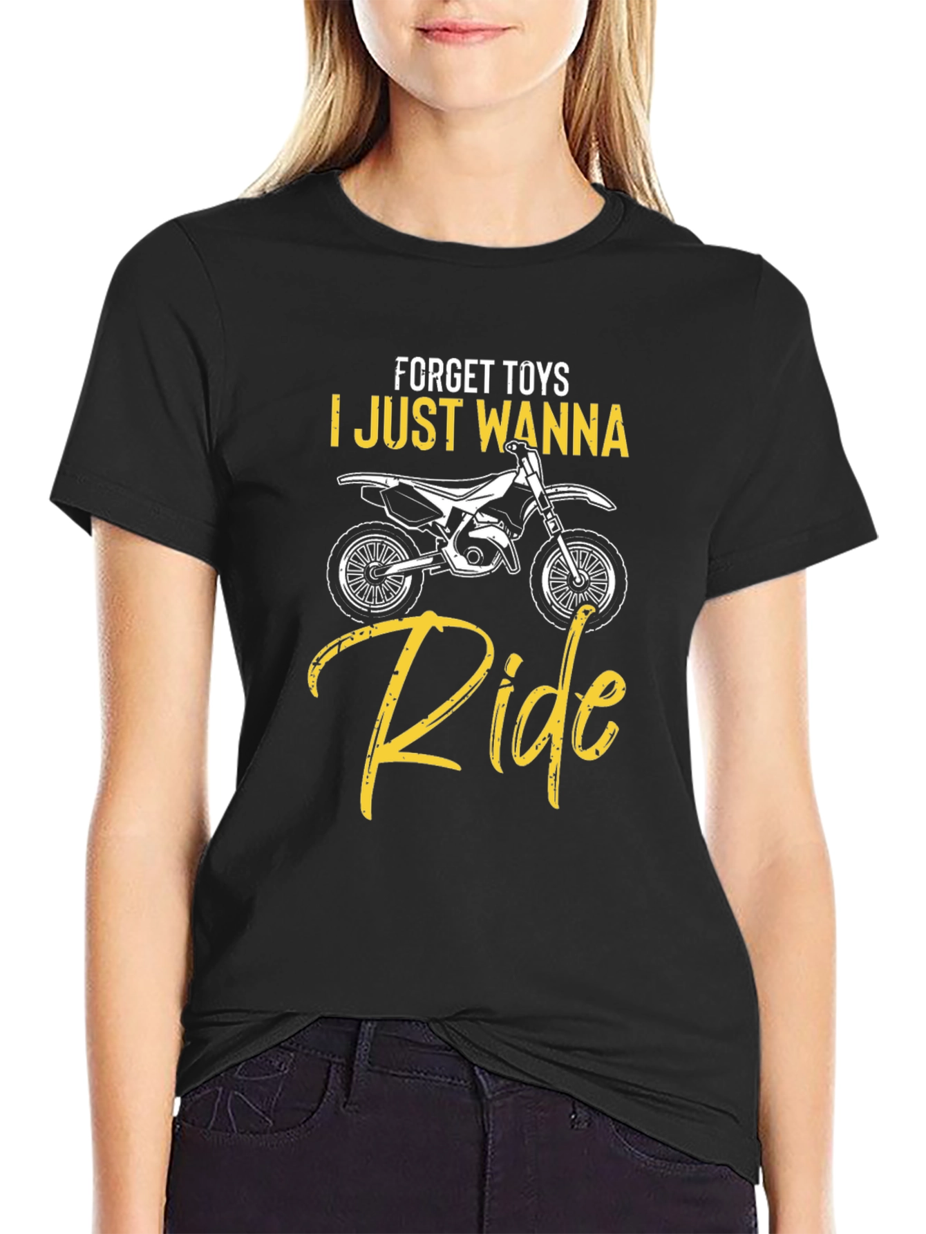 Forget Toys I Just Wanna Ride Black T-Shirt