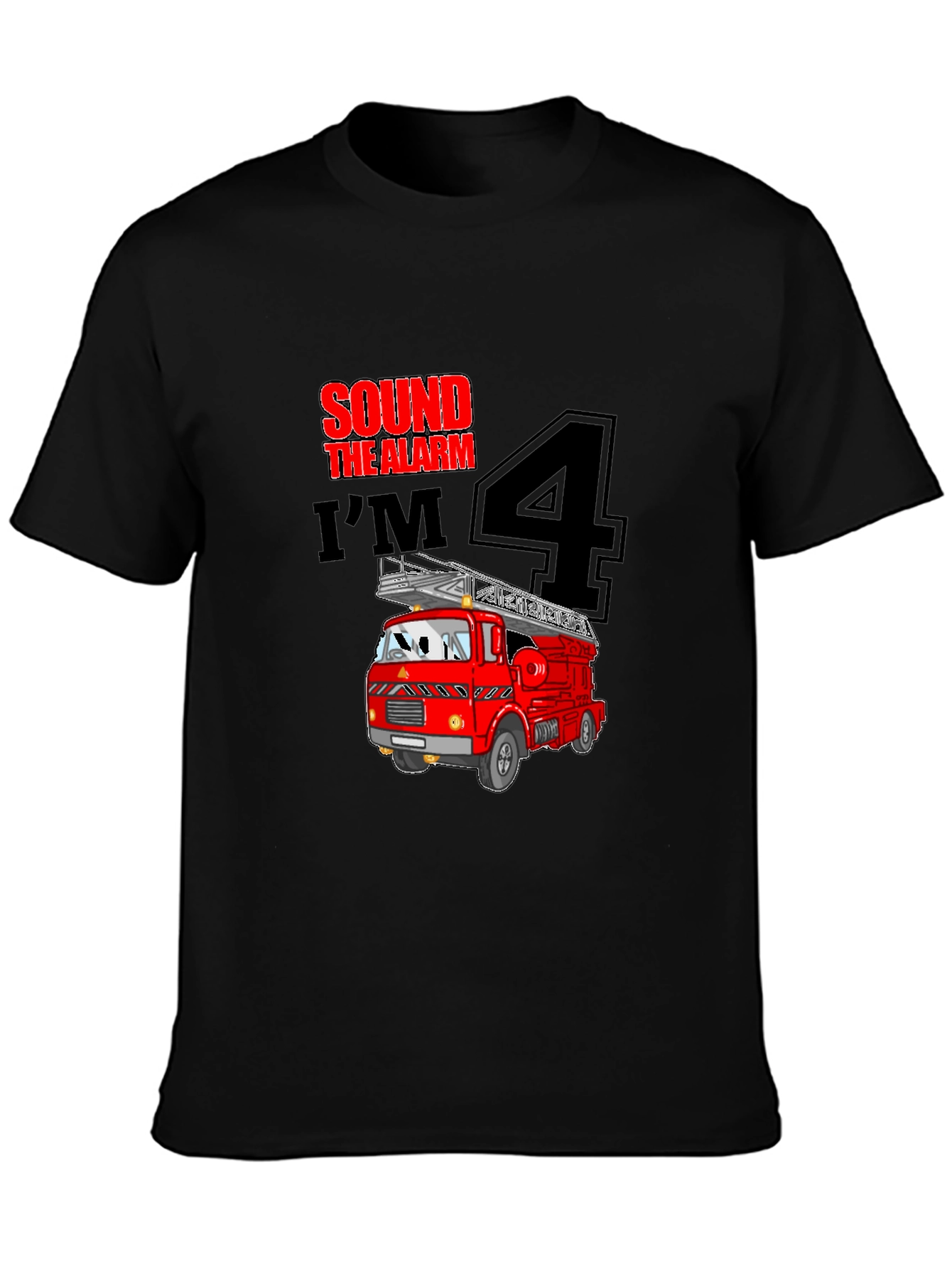 Fire Truck 4th Birthday T-Shirt