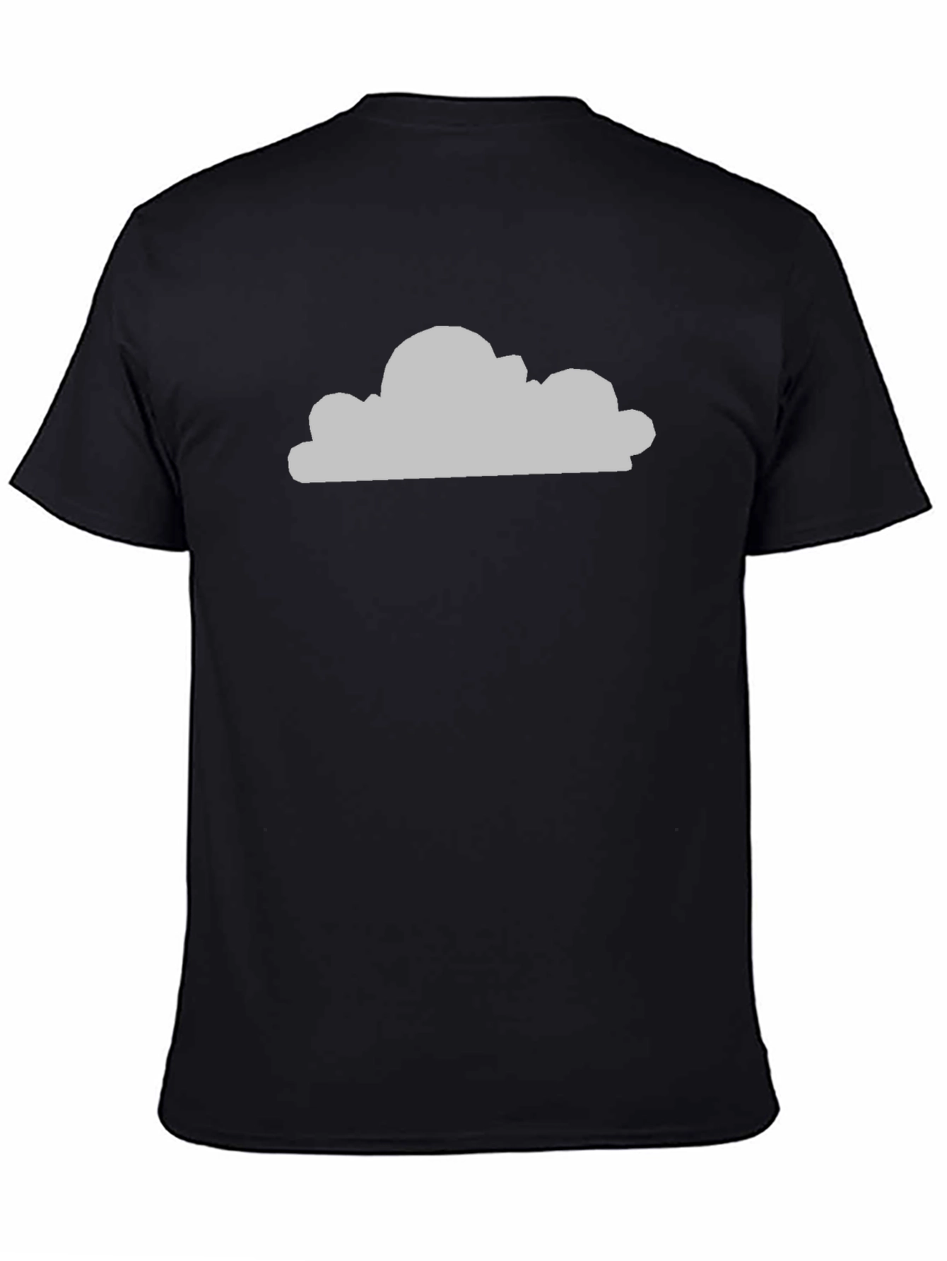 Cloud Graphic Print Black Crew Neck T-Shirt