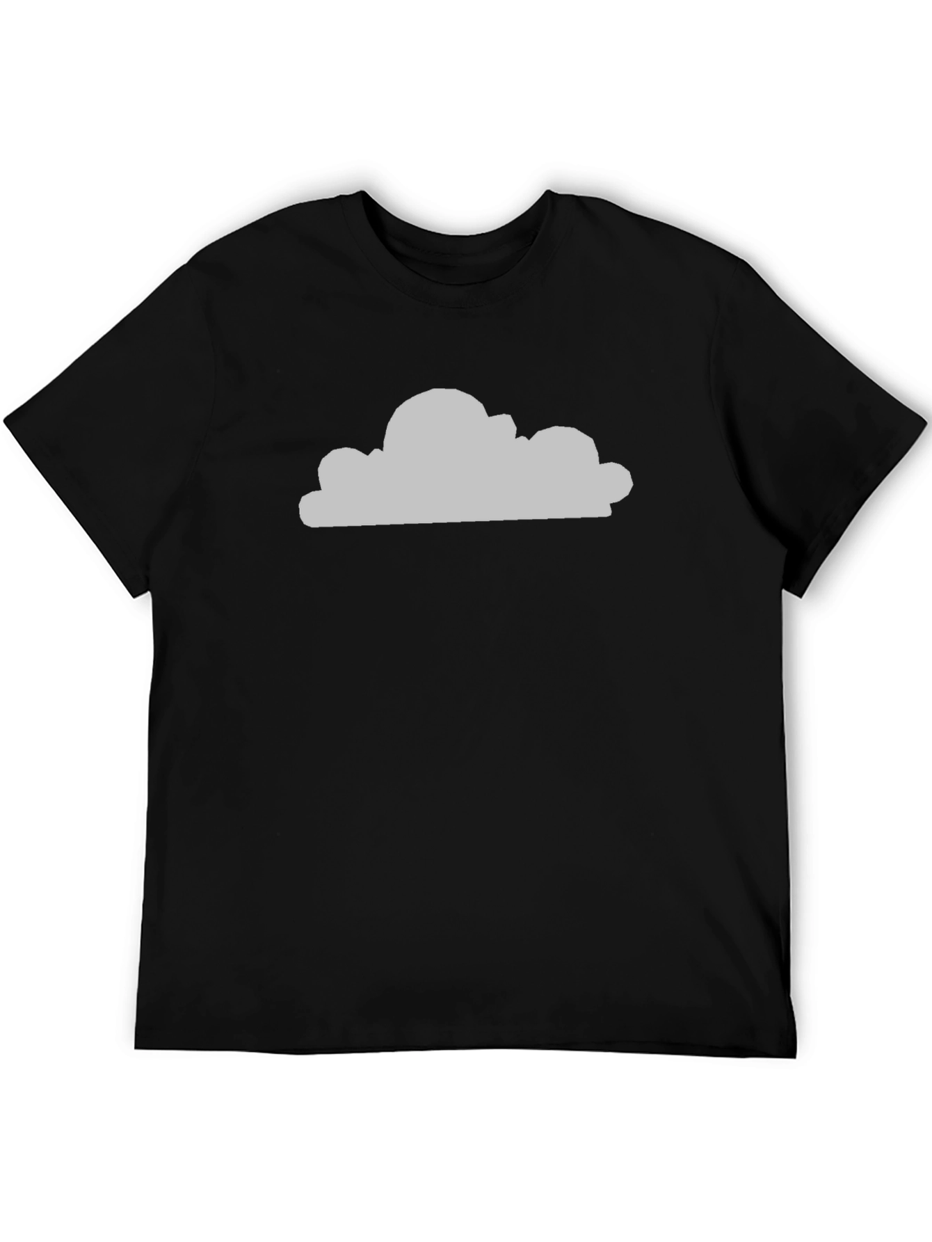 Cloud Graphic Print Black Crew Neck T-Shirt