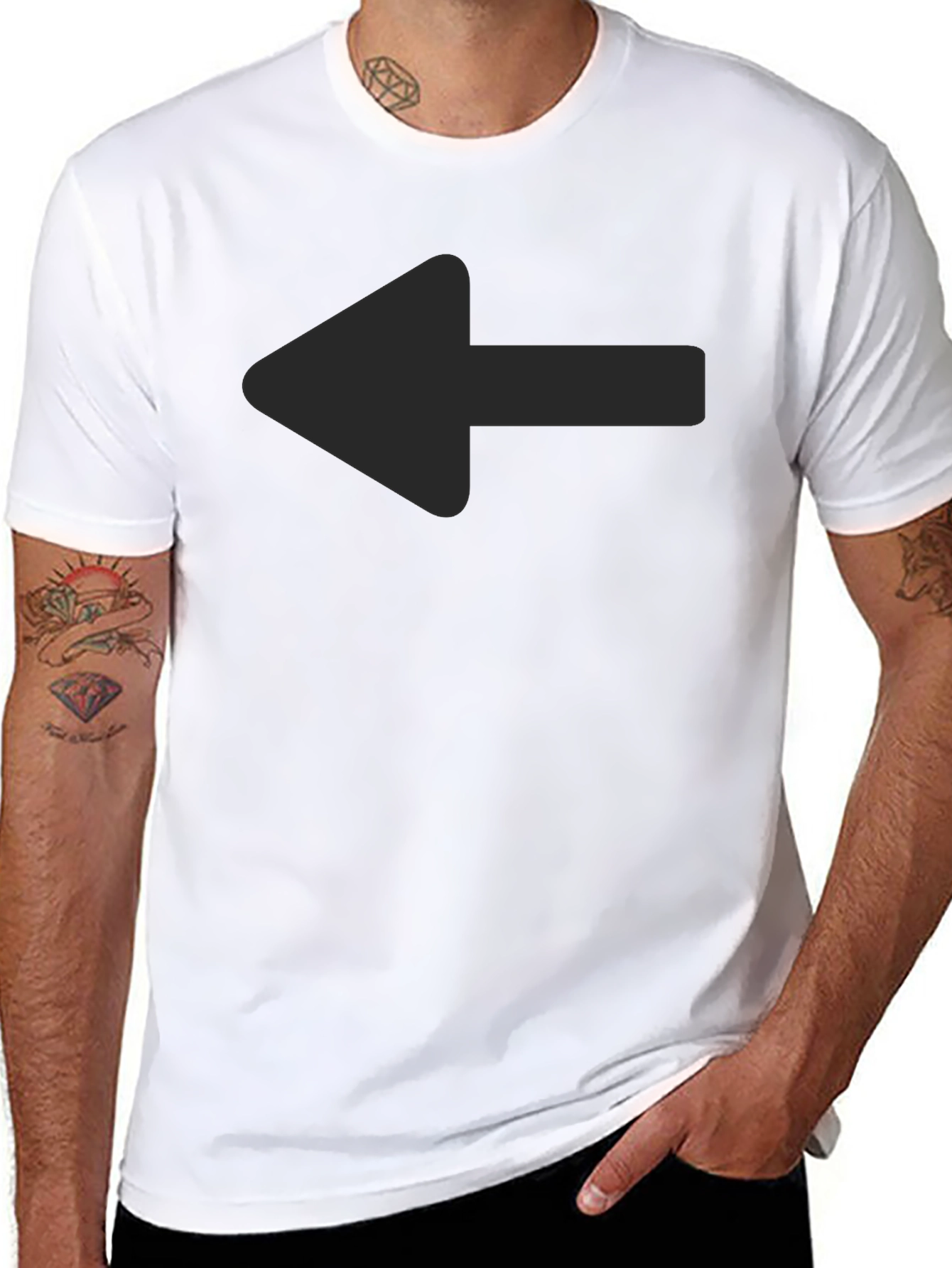 Left Arrow Graphic Tee - Casual Style