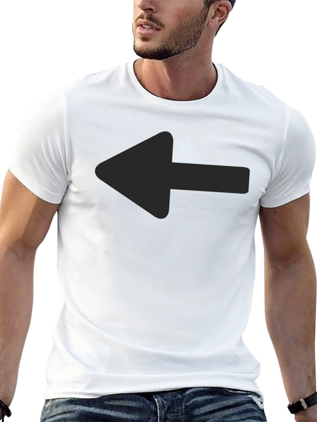 Left Arrow Graphic Tee - Casual Style