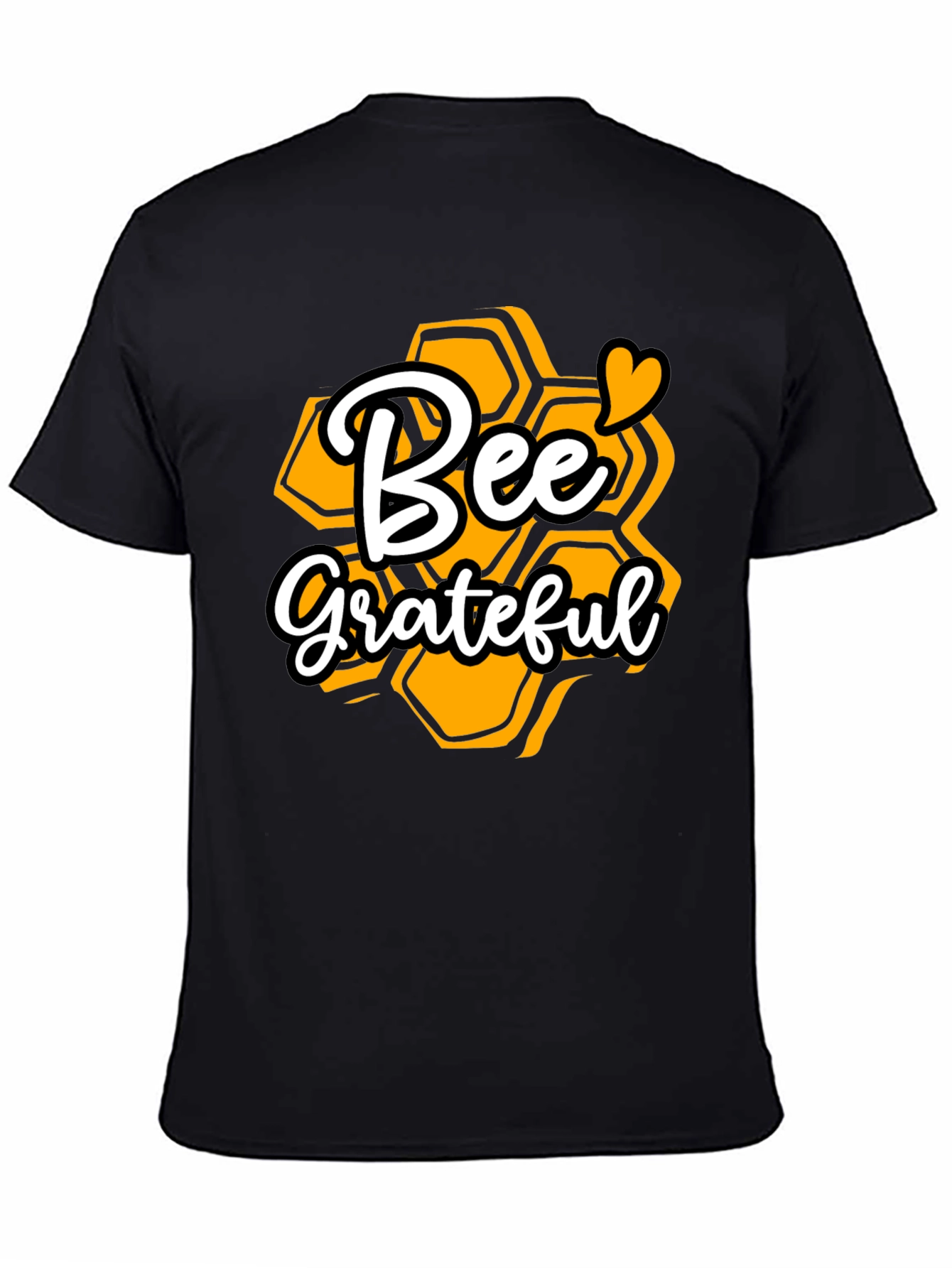 Bee Grateful Graphic T-Shirt - Honeycomb Design