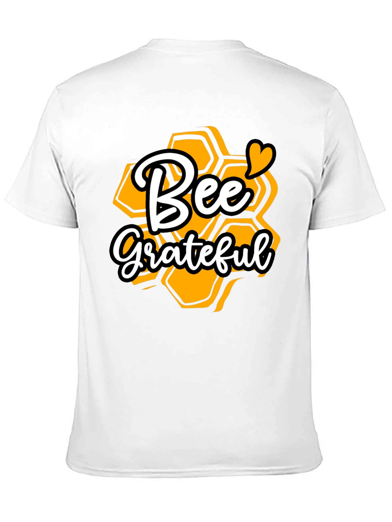 Bee Grateful Graphic T-Shirt - Honeycomb Design