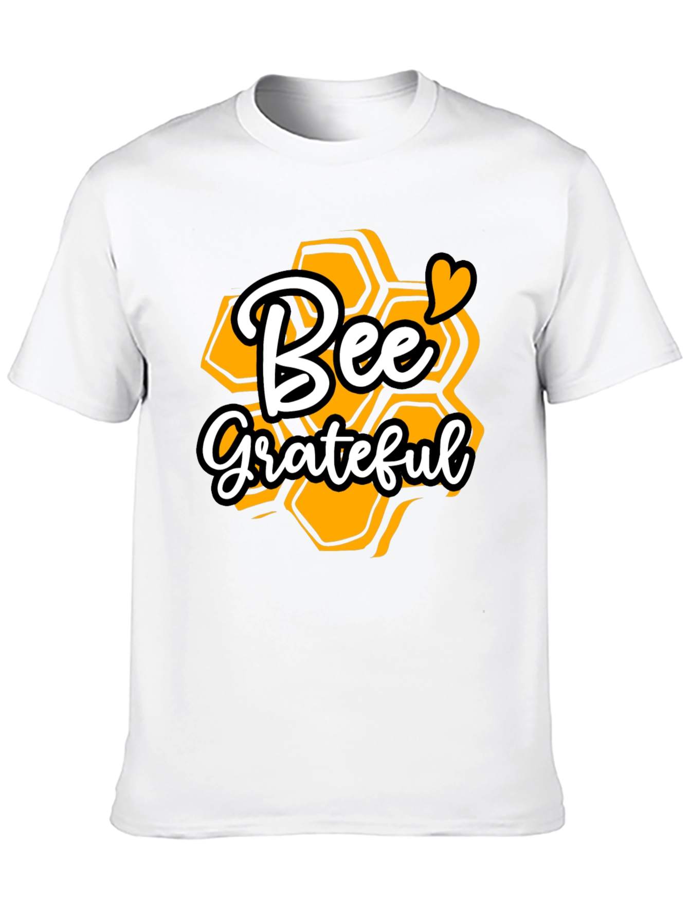 Bee Grateful Graphic T-Shirt - Honeycomb Design