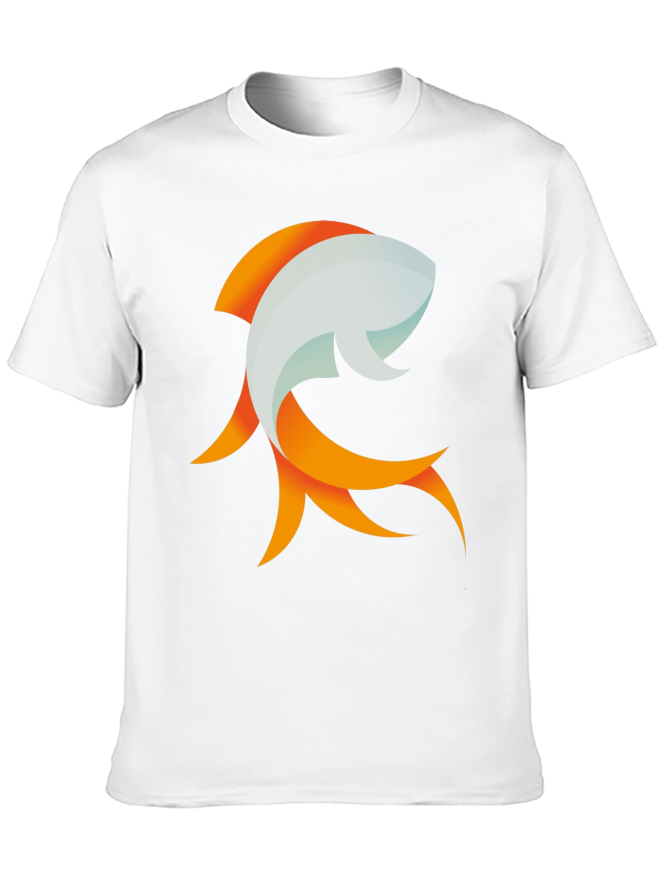 Abstract Fish Graphic Black T-Shirt