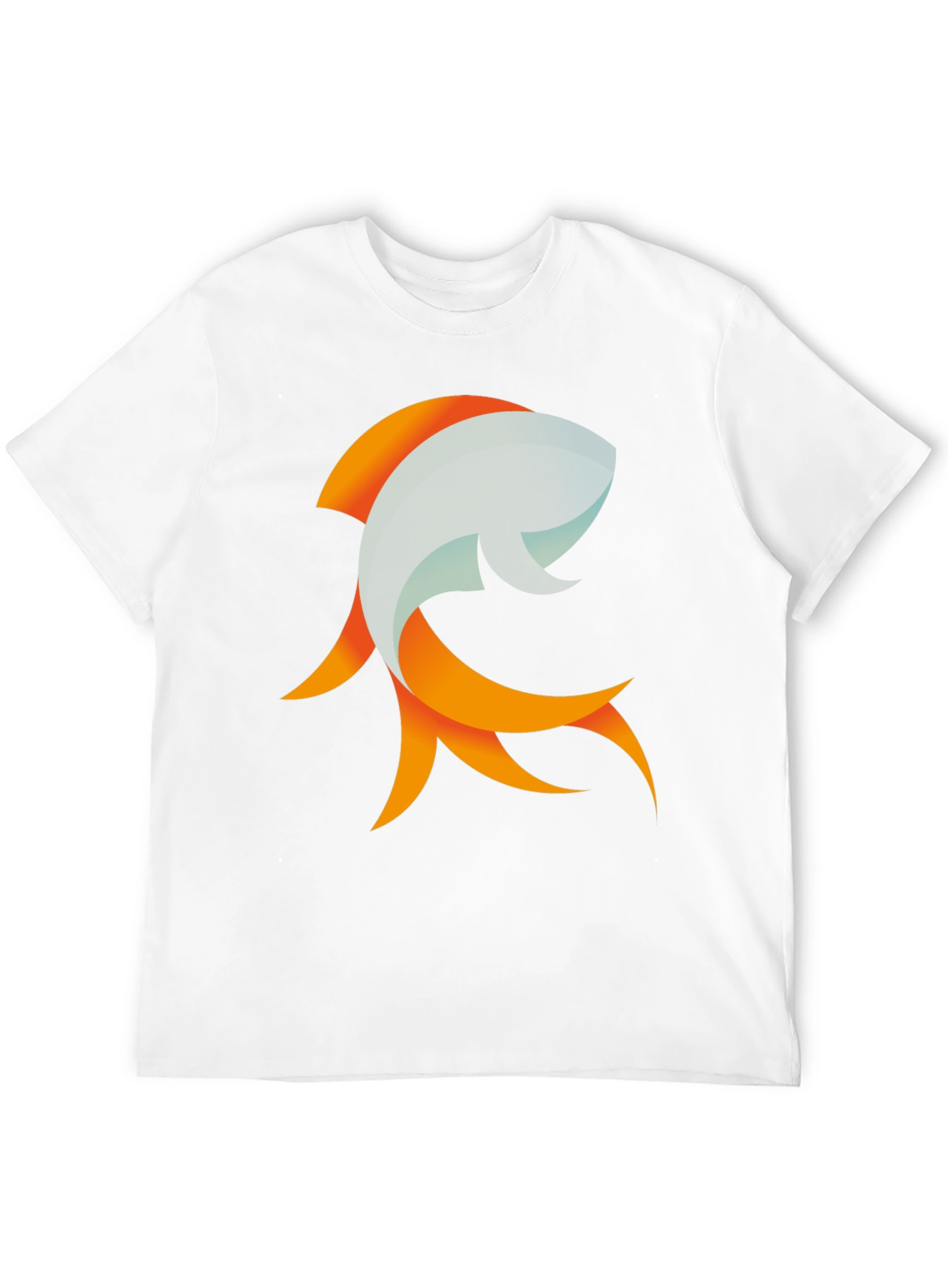 Abstract Fish Graphic Black T-Shirt