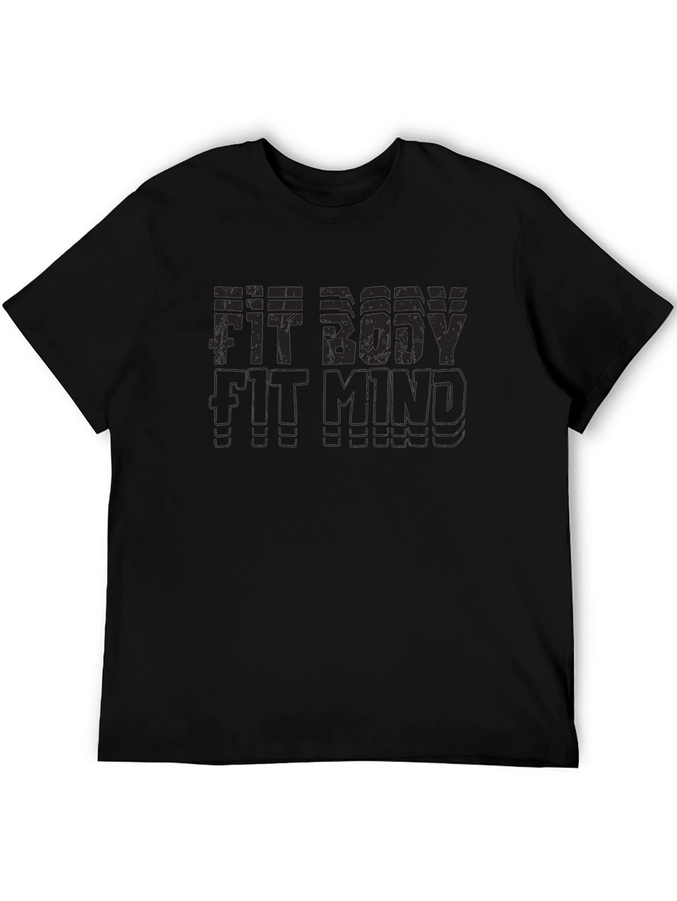 Fit Body Fit Mind Black Graphic T-Shirt