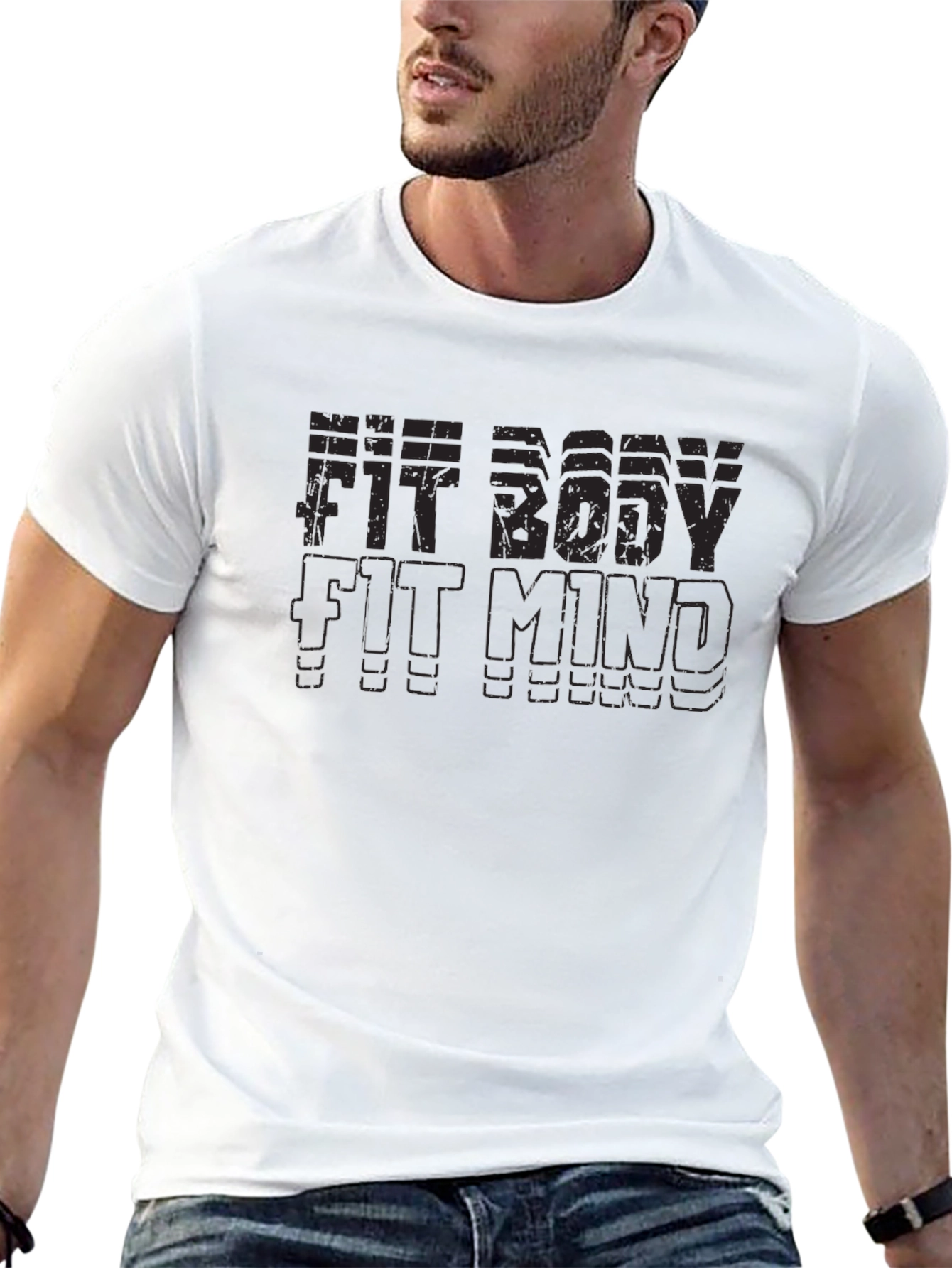 Fit Body Fit Mind Black Graphic T-Shirt