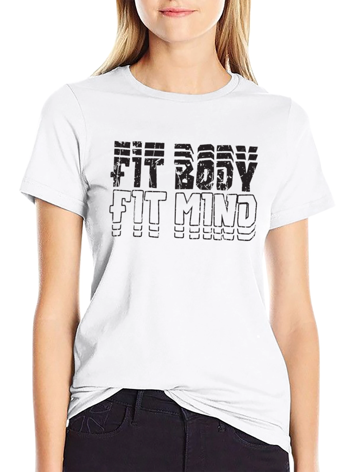 Fit Body Fit Mind Black Graphic T-Shirt
