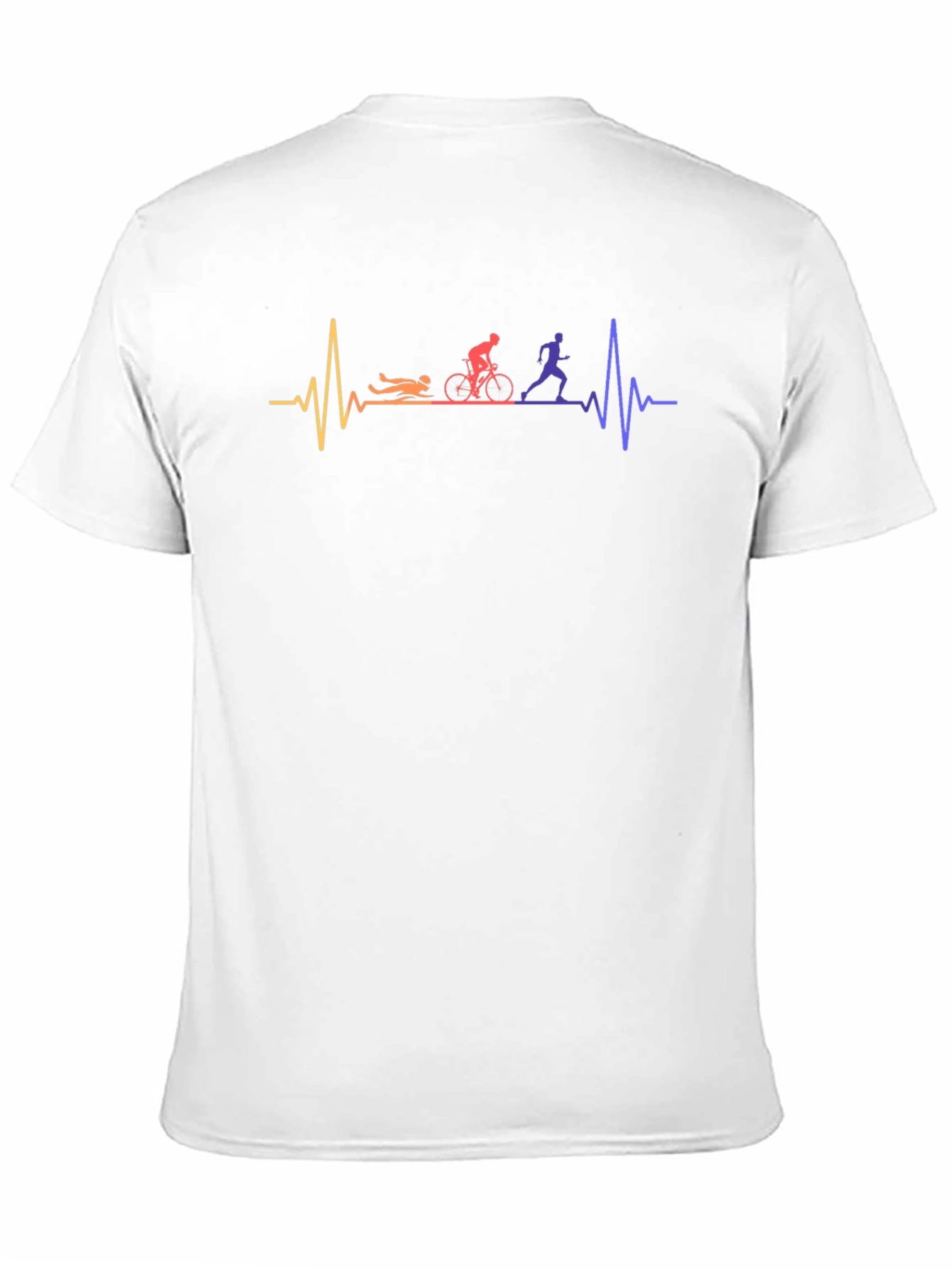 Triathlon Heartbeat T-Shirt - Swim Bike Run Pulse Tee