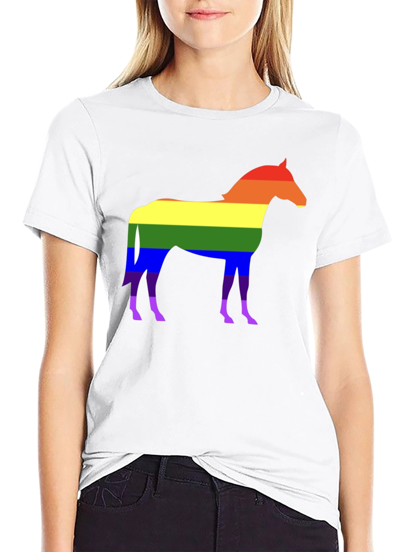 Pride Horse Graphic T-Shirt - Stylish Rainbow Design