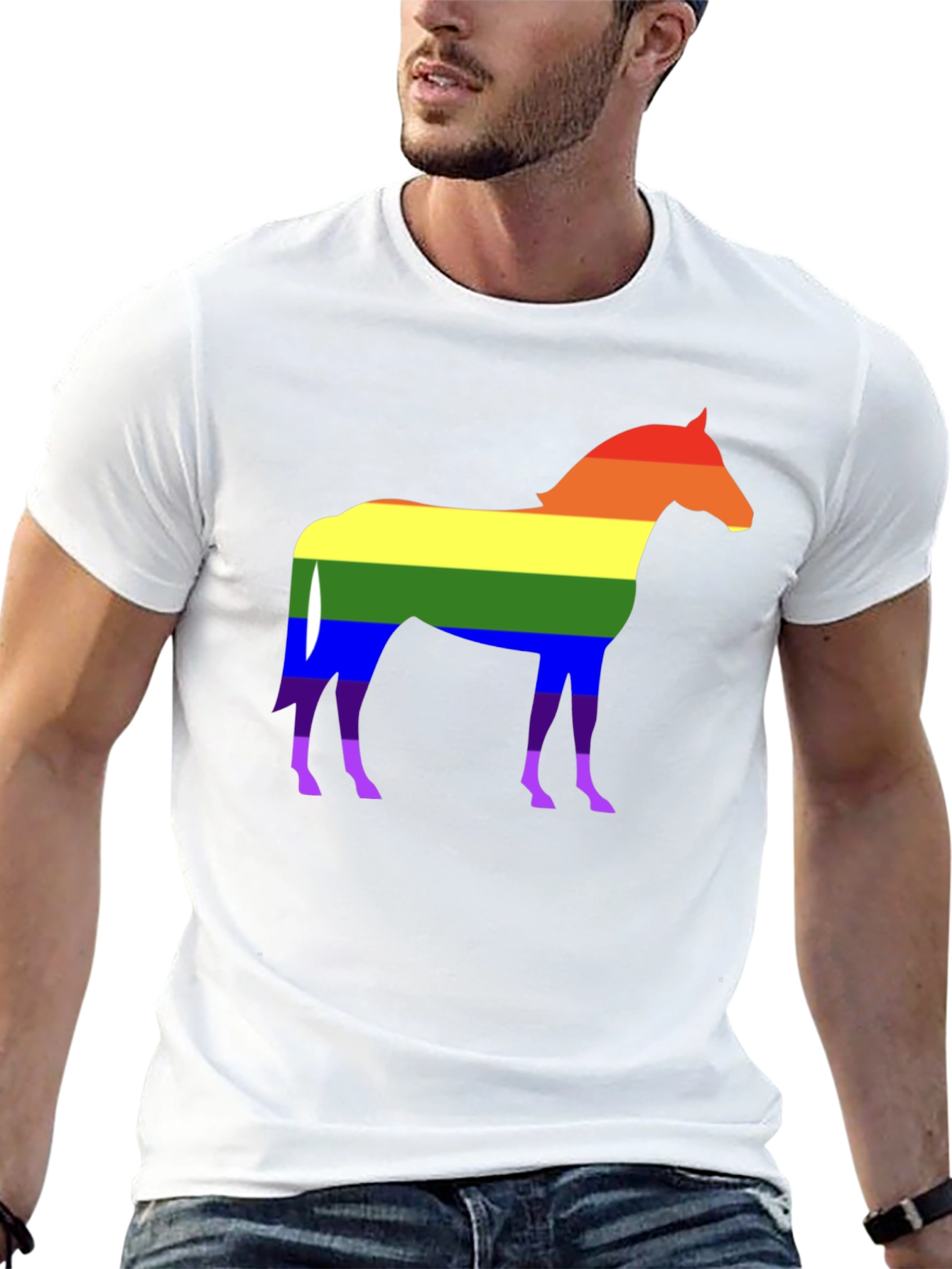 Pride Horse Graphic T-Shirt - Stylish Rainbow Design