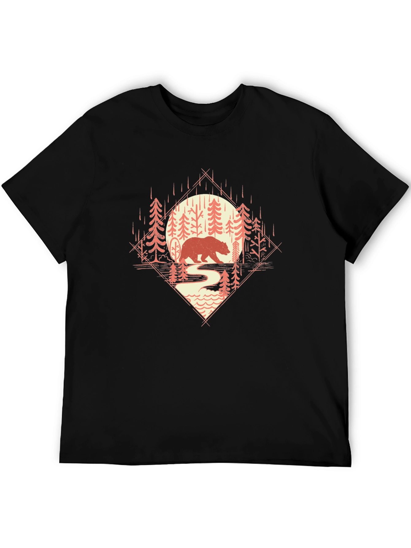 Bear in Woods Graphic Tee - Nature Lovers T-Shirt