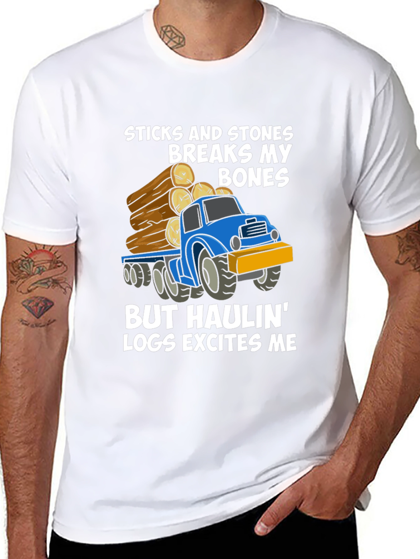 Funny Haulin Logs Graphic T-Shirt