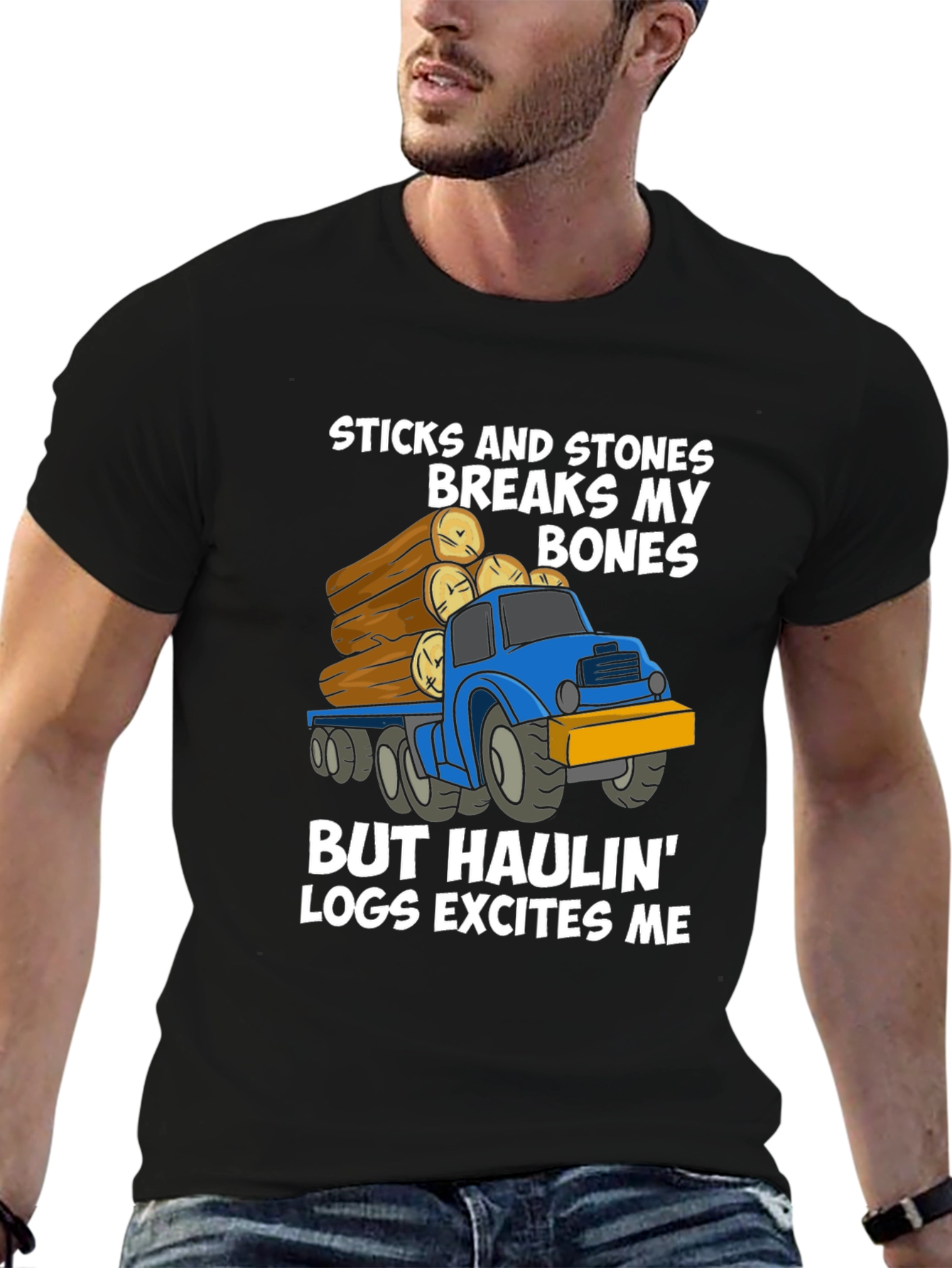 Funny Haulin Logs Graphic T-Shirt