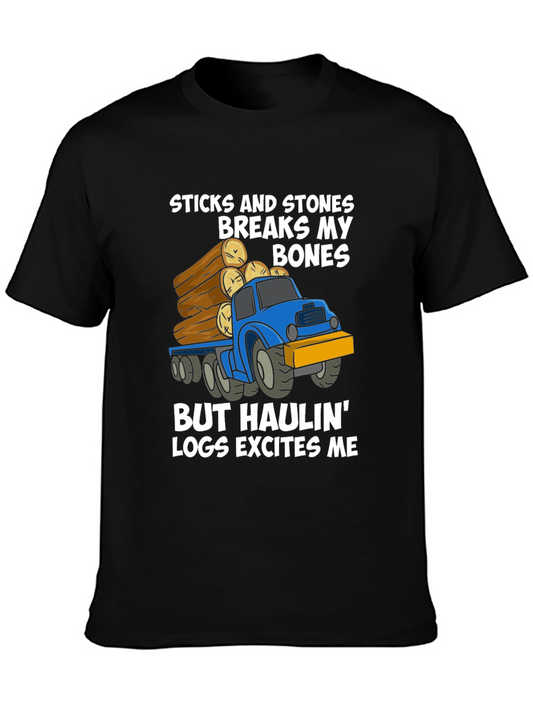 Funny Haulin Logs Graphic T-Shirt