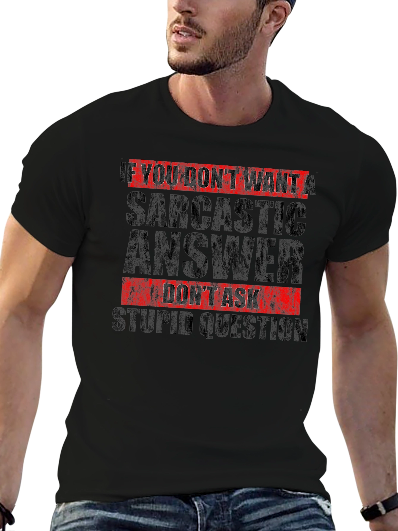 Sarcastic Answer Graphic Tee - Black Humor T-Shirt