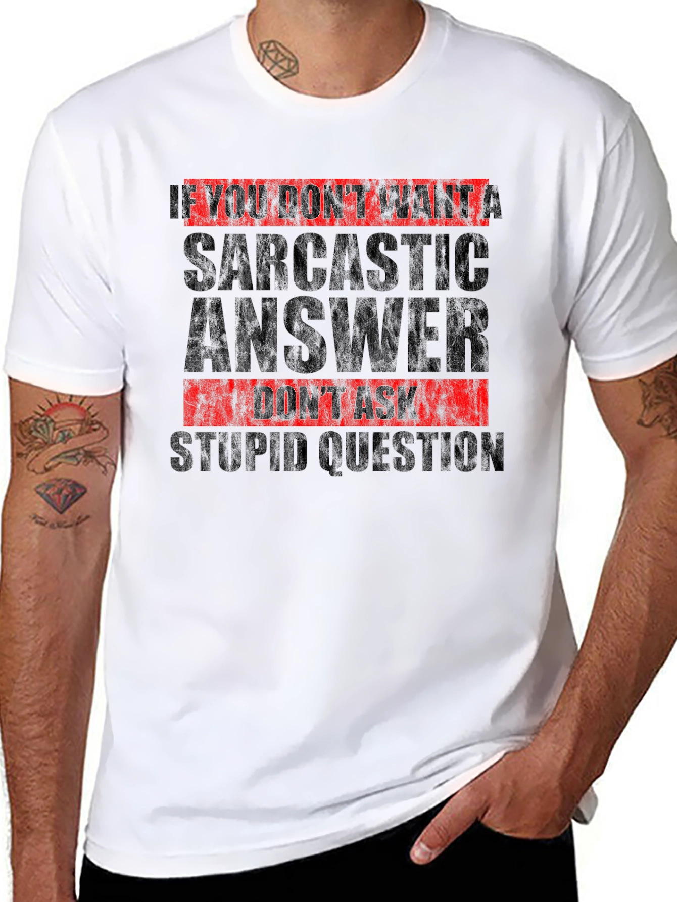 Sarcastic Answer Graphic Tee - Black Humor T-Shirt