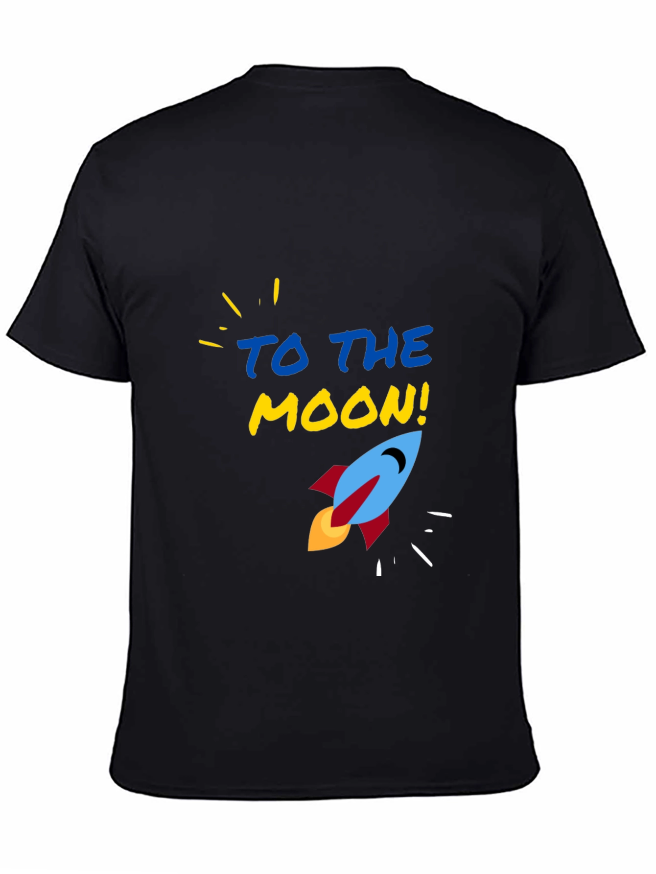 To The Moon Rocket Graphic Tee - Black