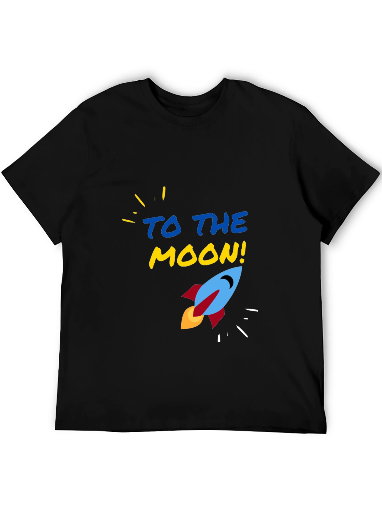 To The Moon Rocket Graphic Tee - Black