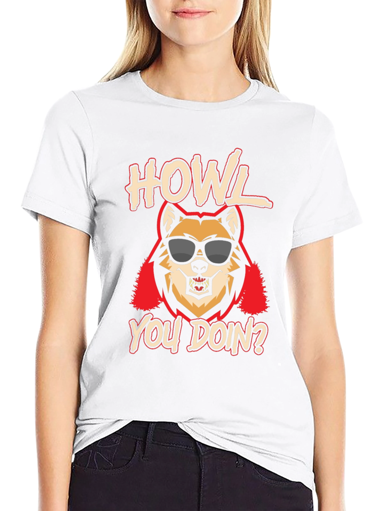 Howl You Doin? Graphic Print Mens T-Shirt