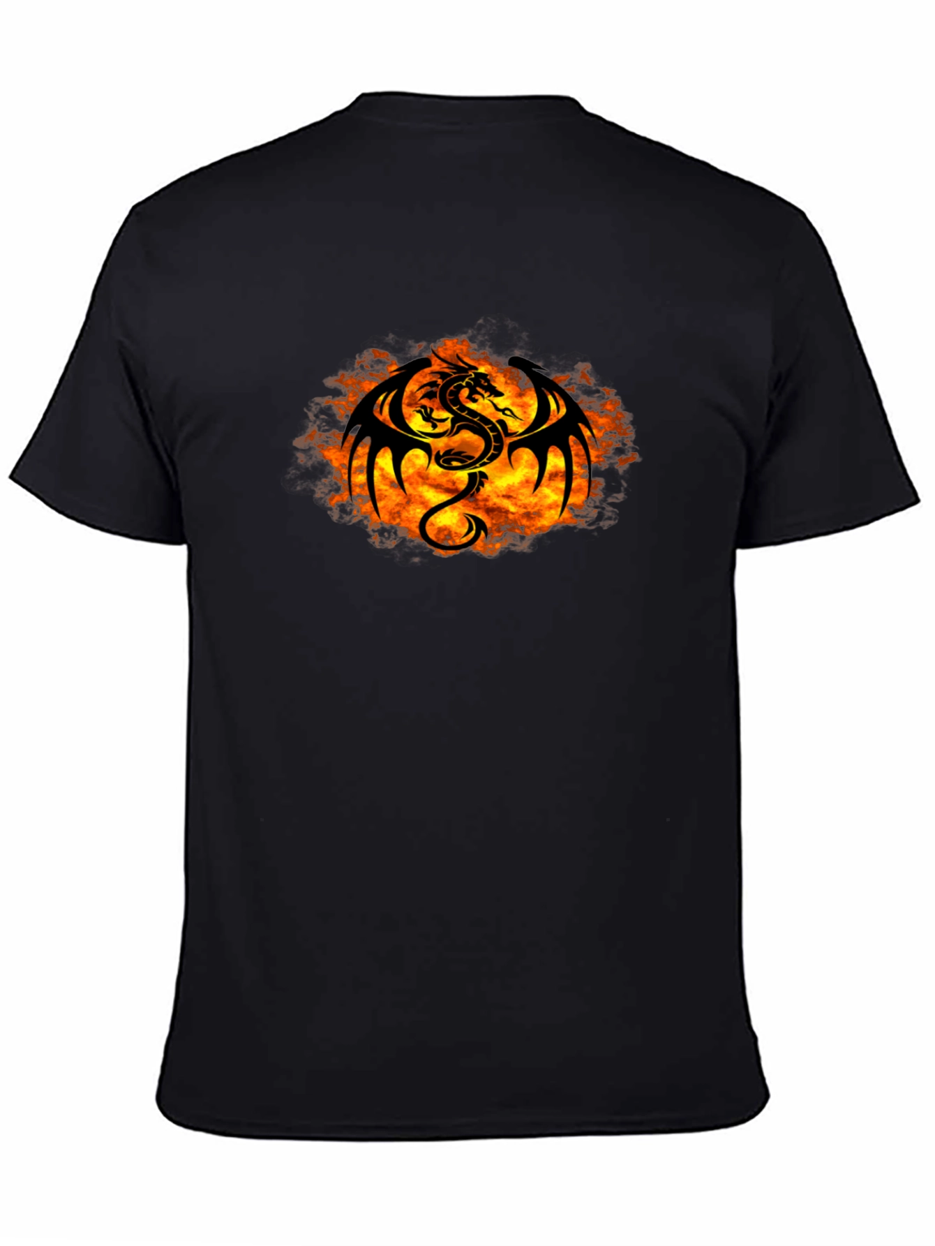 Fiery Dragon Graphic Black T-Shirt