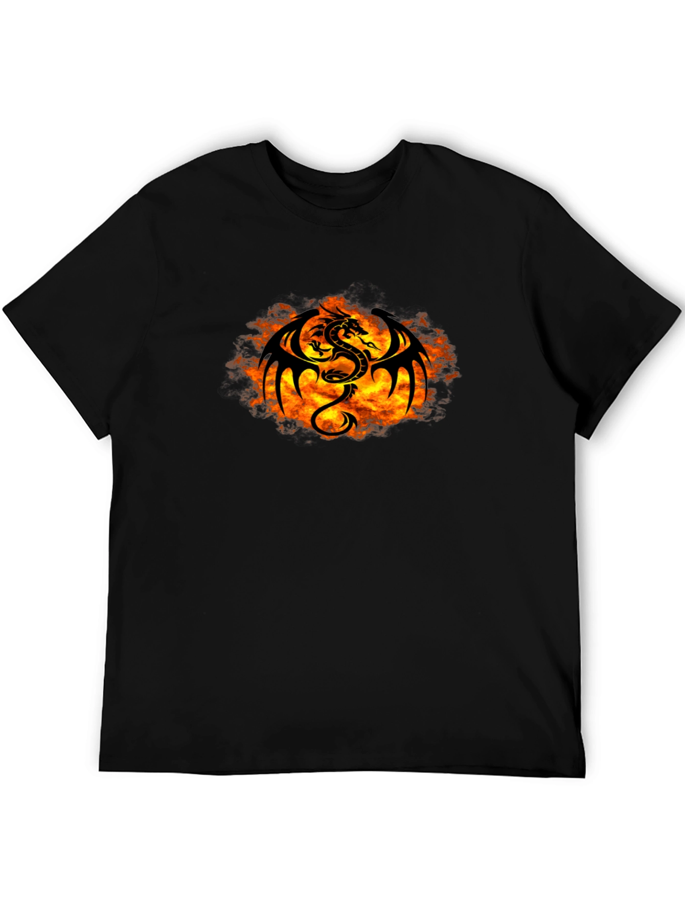 Fiery Dragon Graphic Black T-Shirt