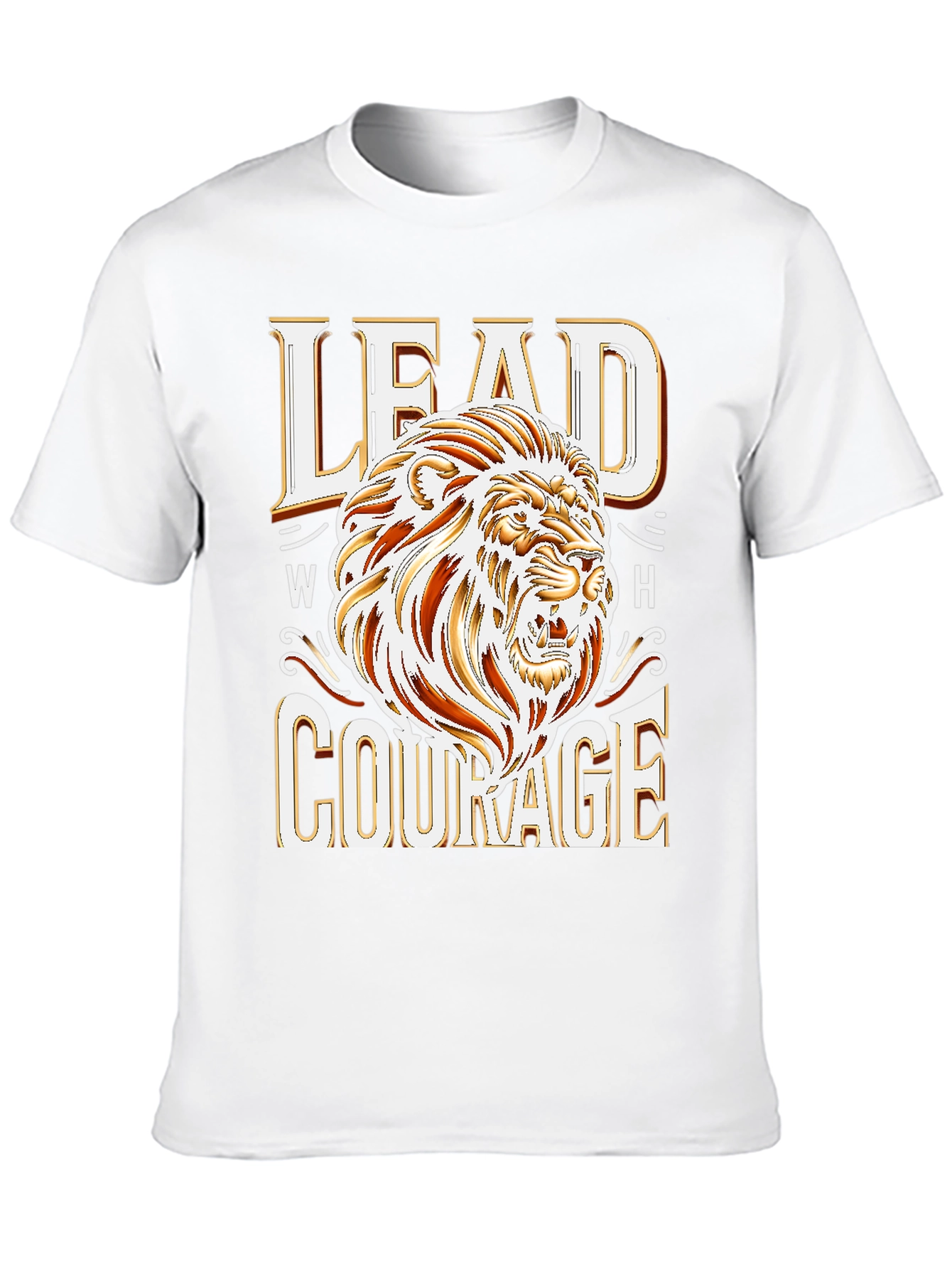 Lead With Courage T-Shirt - Lion Graphic