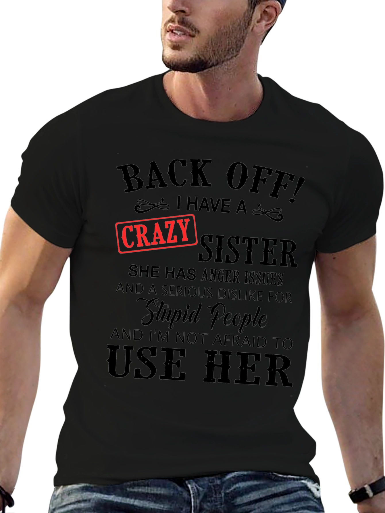 Crazy Sister T-Shirt Novelty Graphic Tee