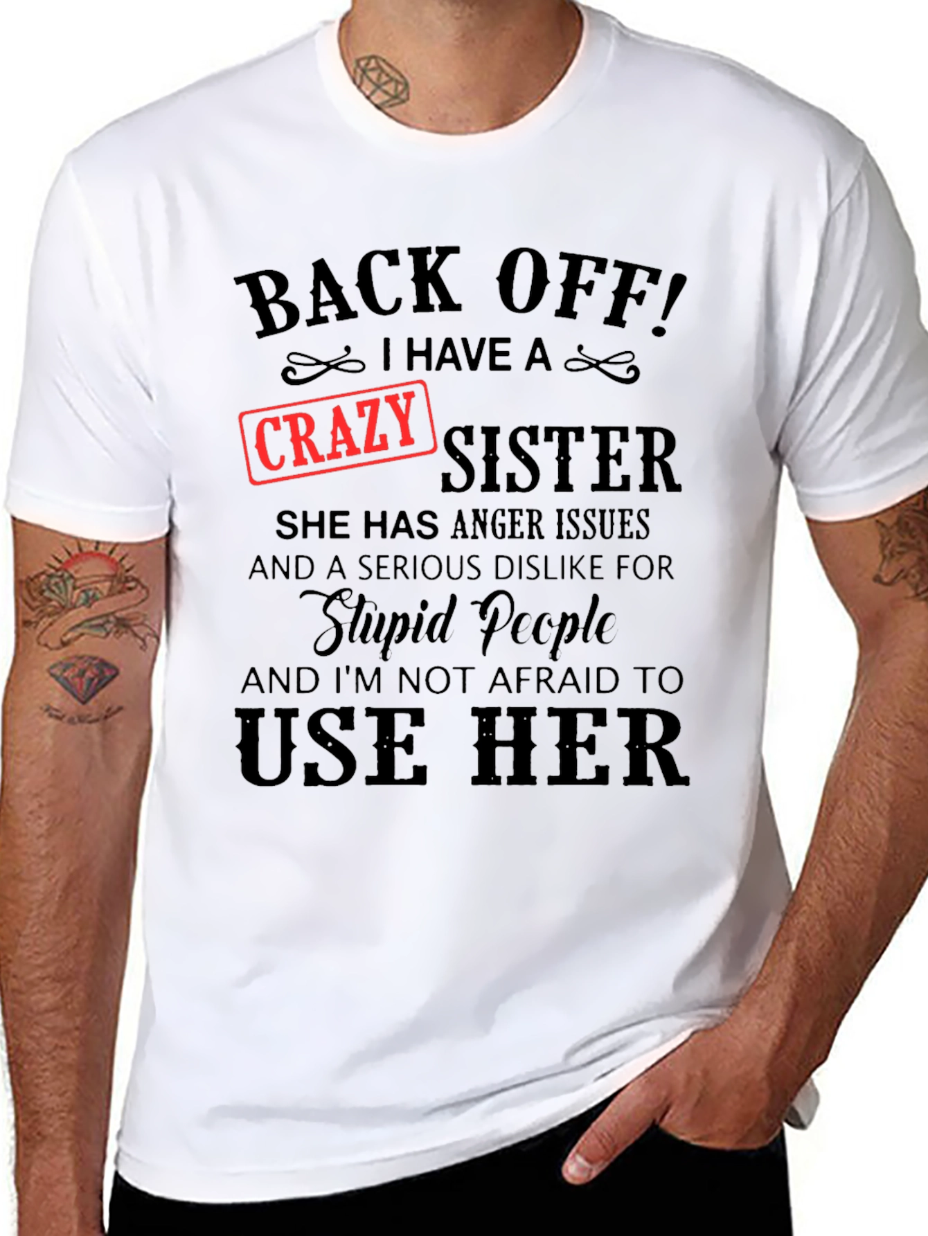 Crazy Sister T-Shirt Novelty Graphic Tee