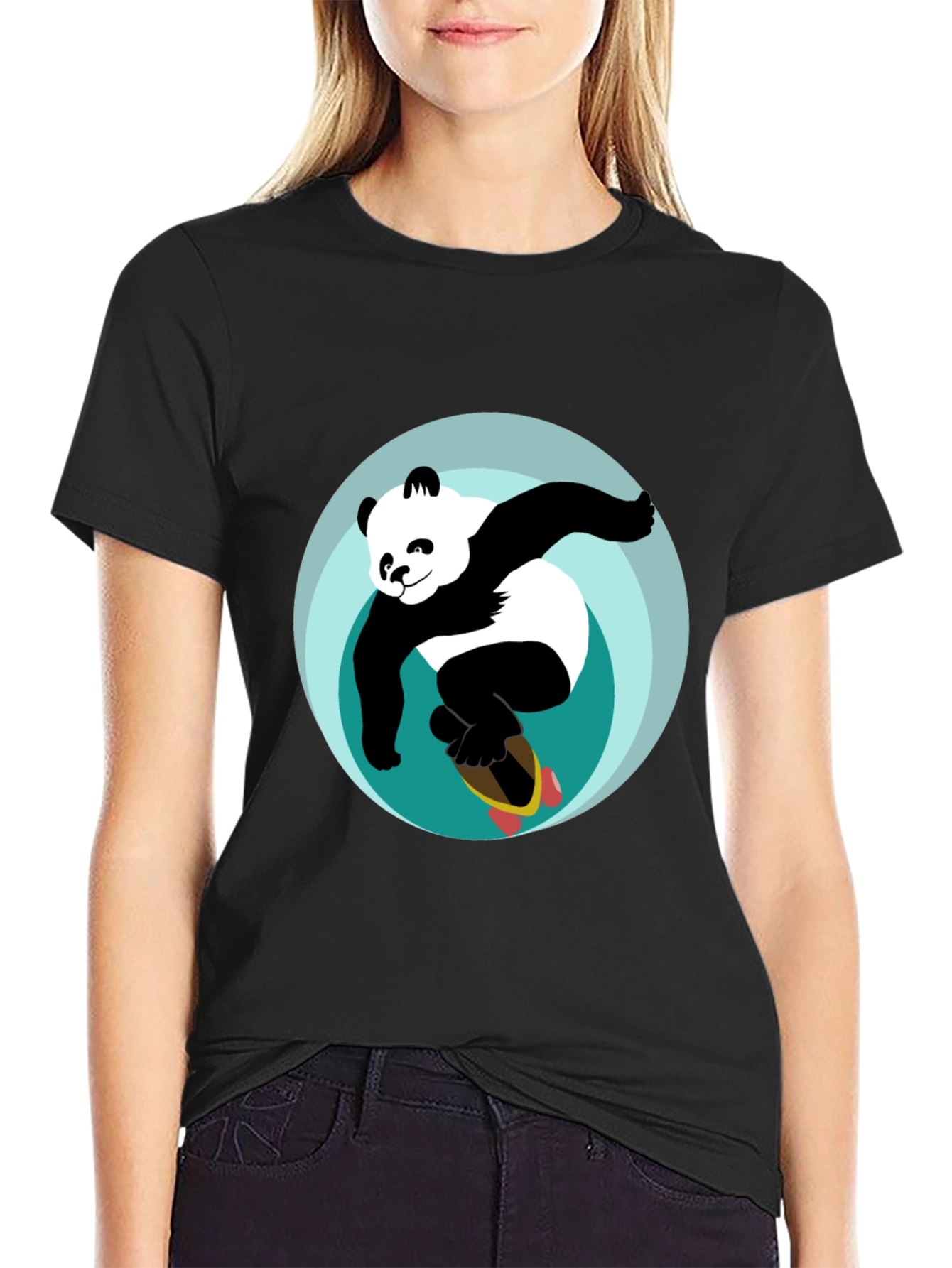 Surfing Panda Graphic Tee - Cool Casual Style