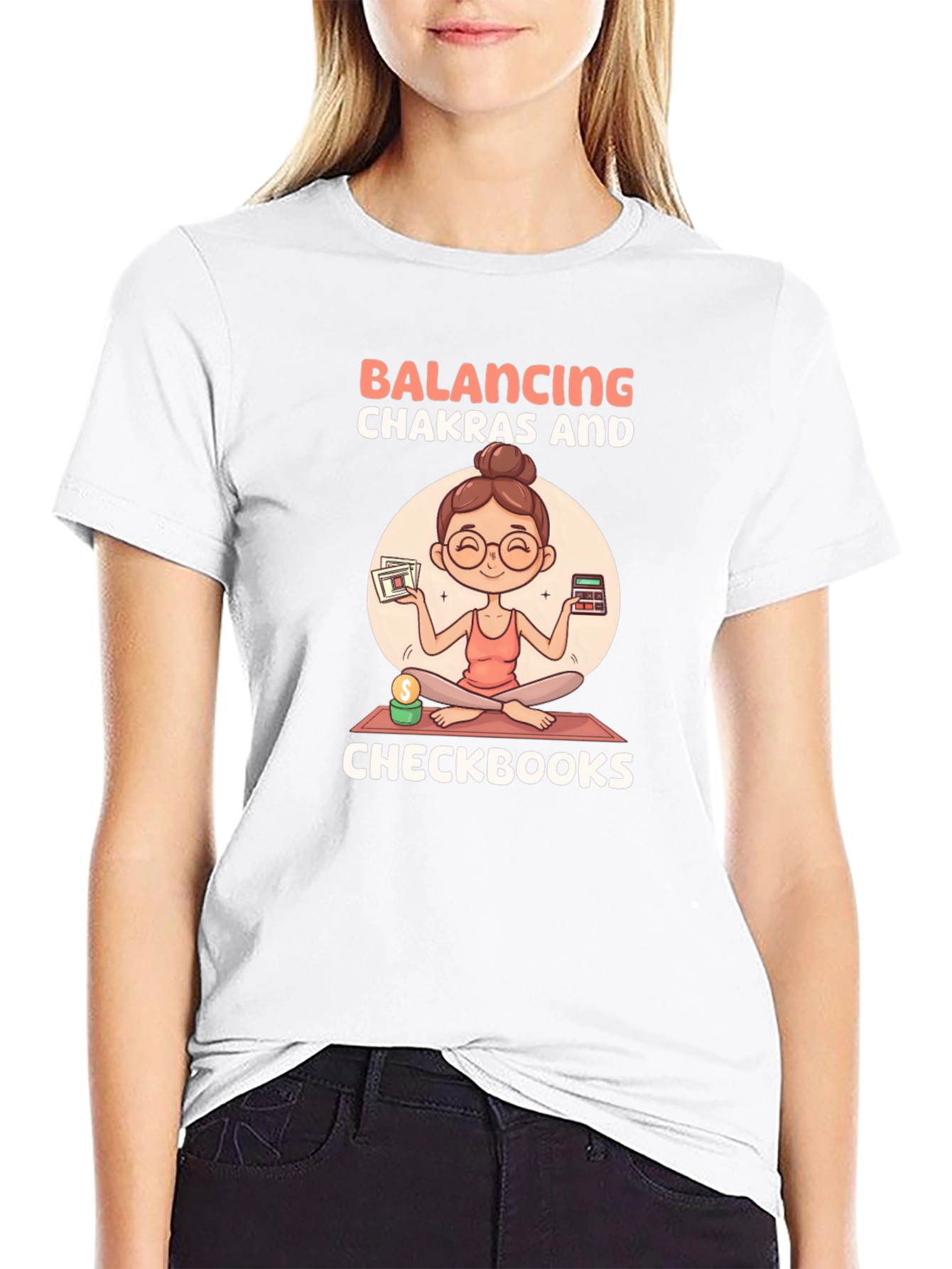 Balancing Chakras & Checkbooks Black T-Shirt