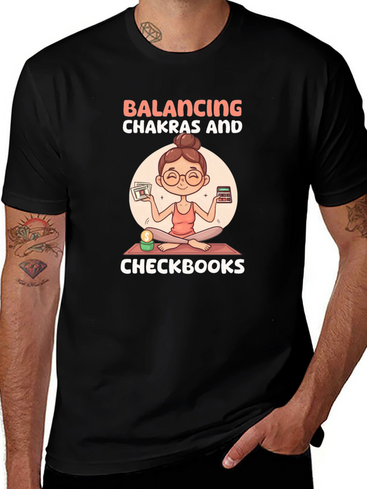 Balancing Chakras & Checkbooks Black T-Shirt