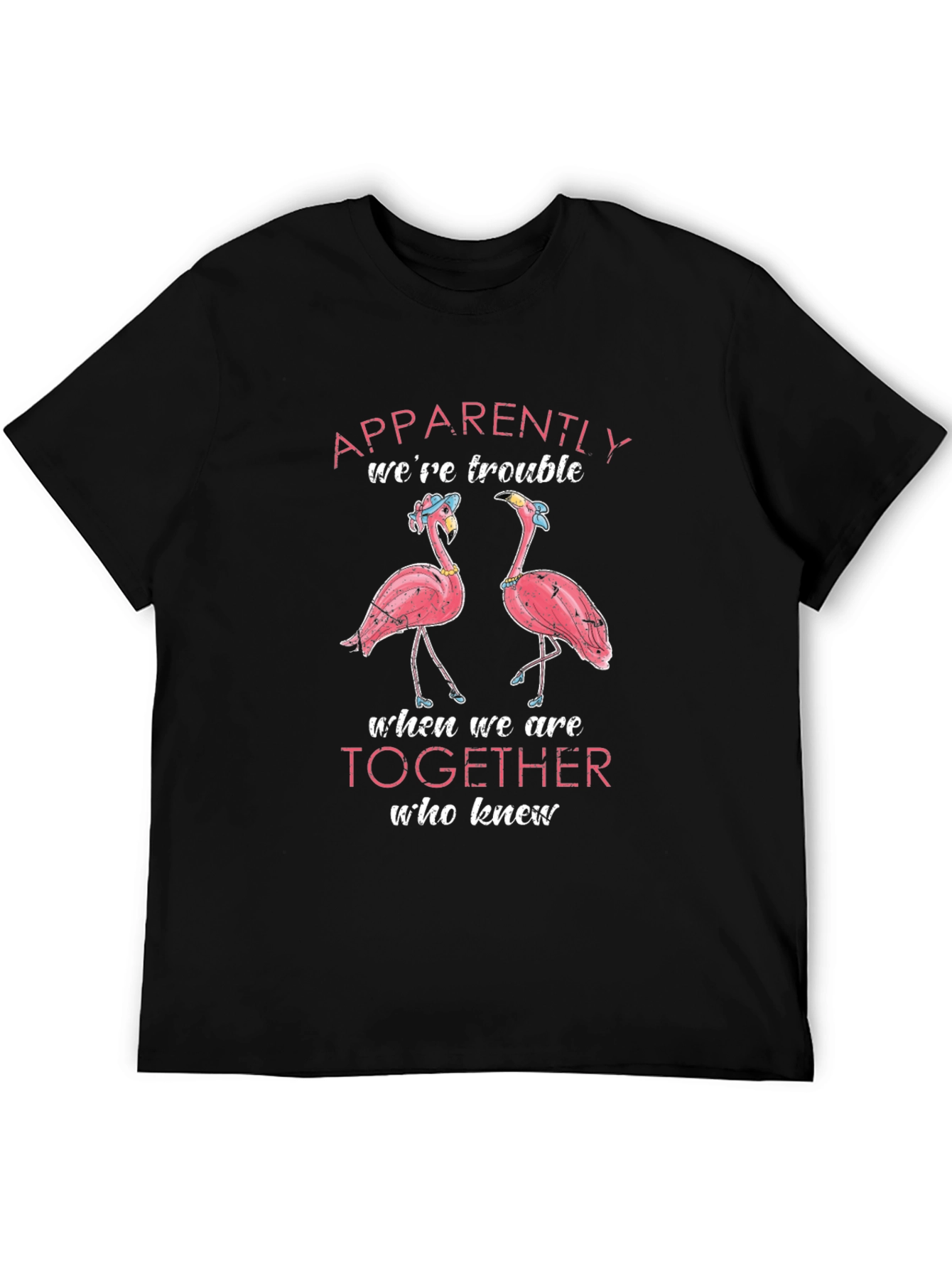 Flamingo Trouble Together Graphic T-Shirt