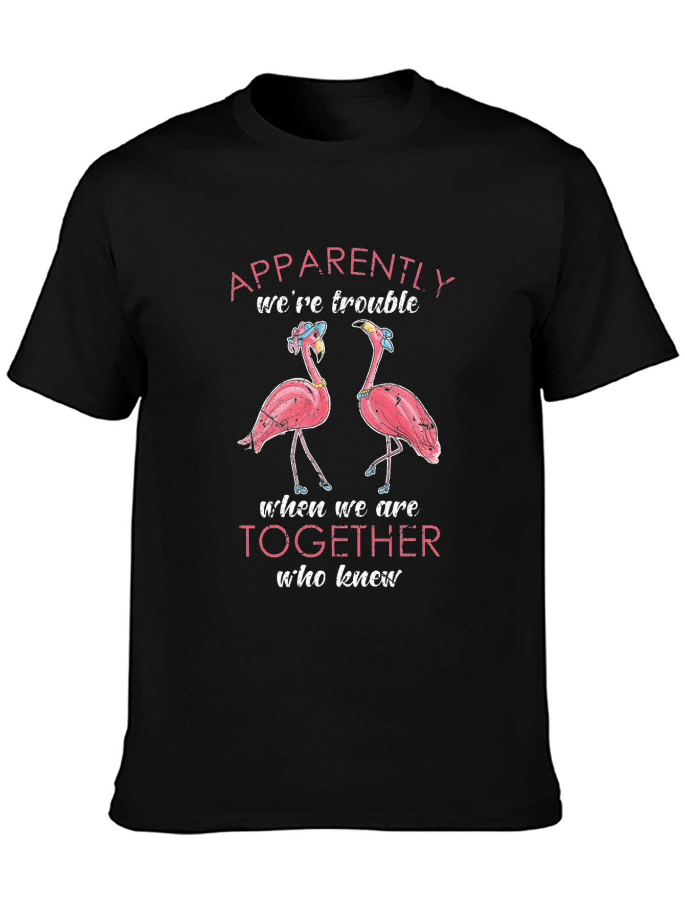 Flamingo Trouble Together Graphic T-Shirt