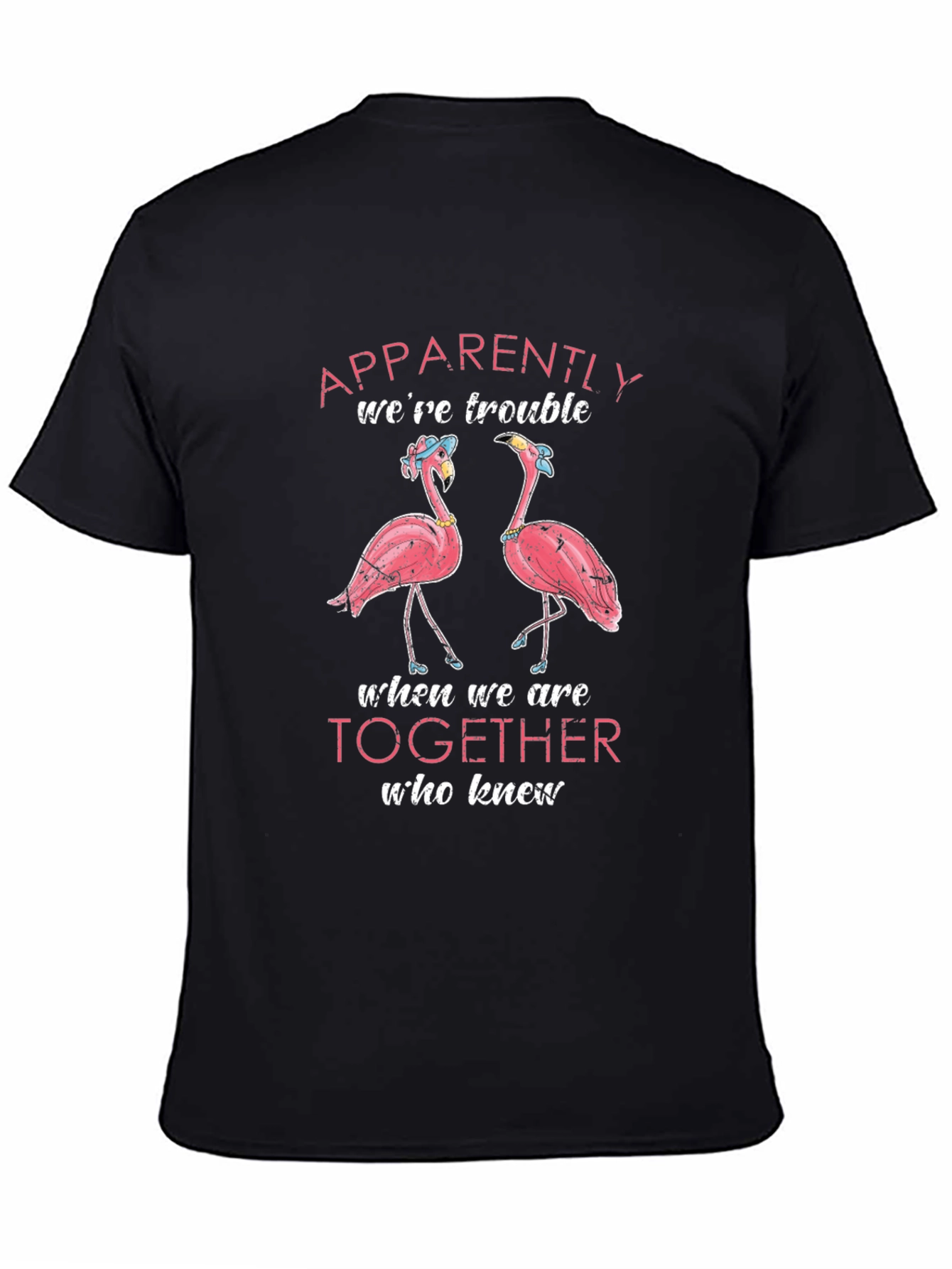 Flamingo Trouble Together Graphic T-Shirt