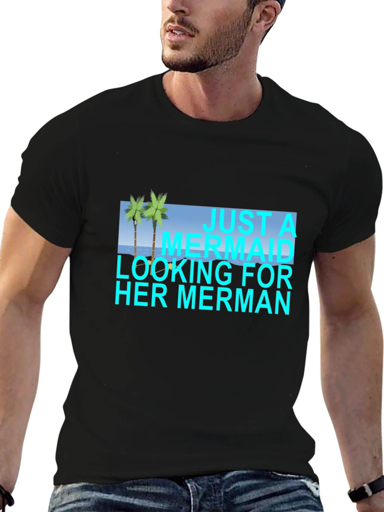 Mermaid Merman Graphic Tee - Beach Lover T-Shirt