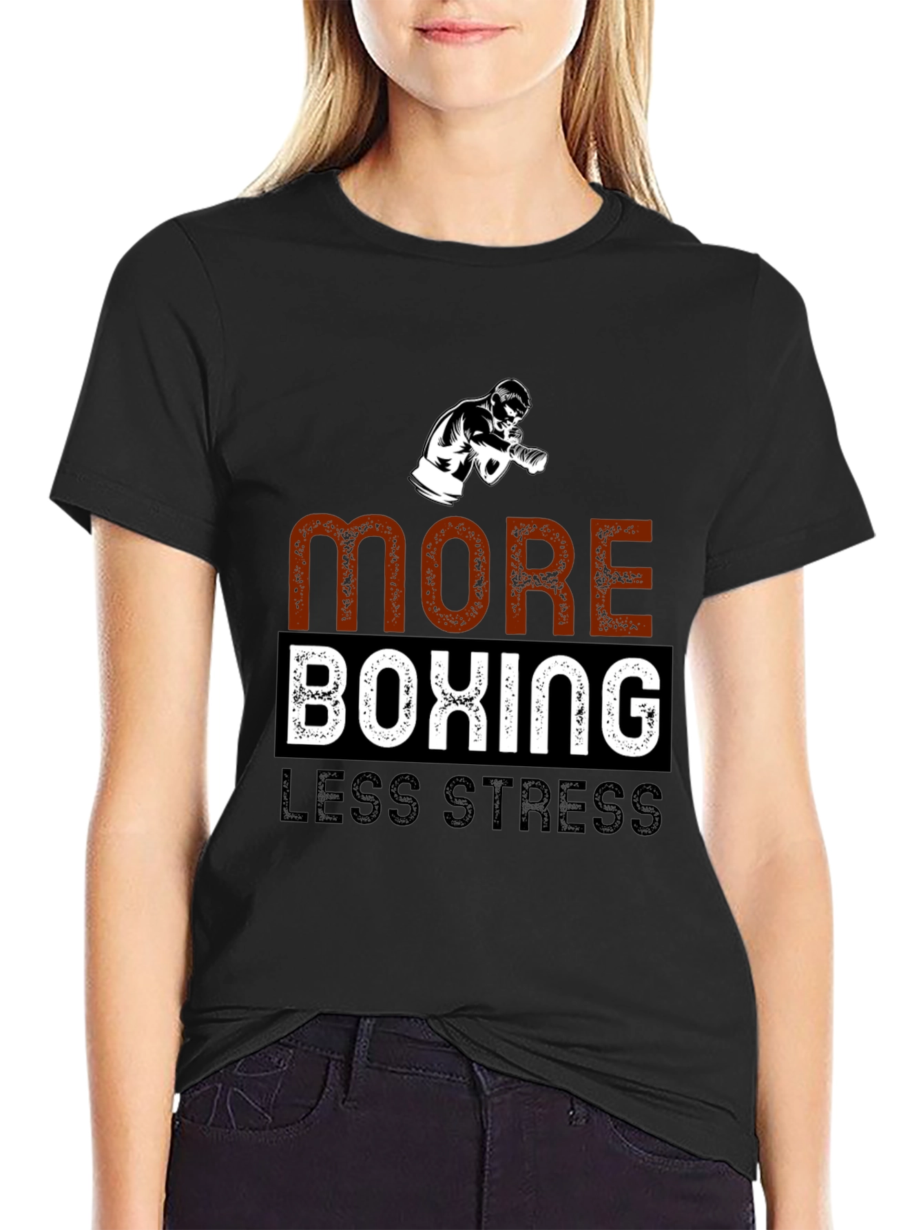 More Boxing Less Stress T-Shirt