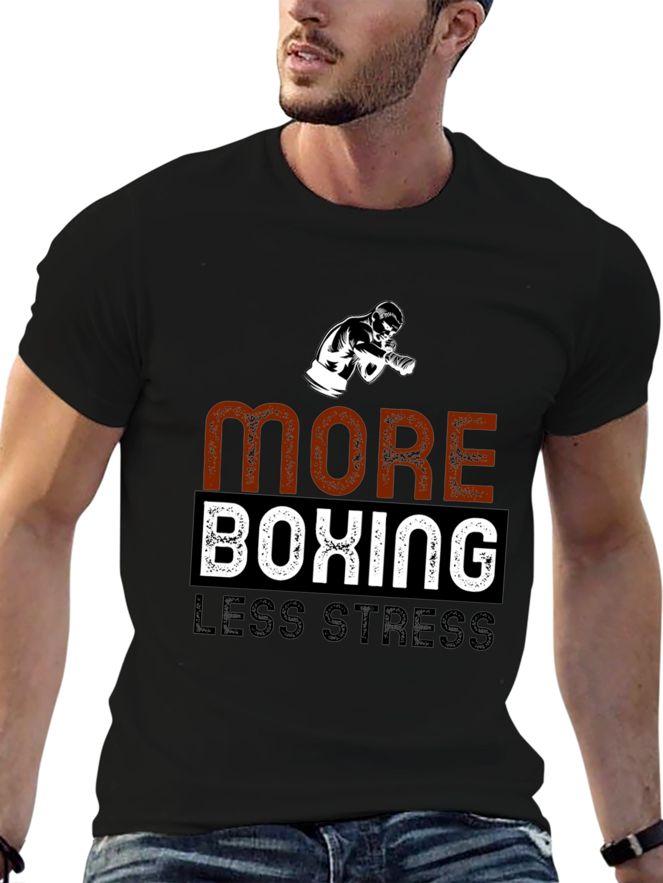 More Boxing Less Stress T-Shirt