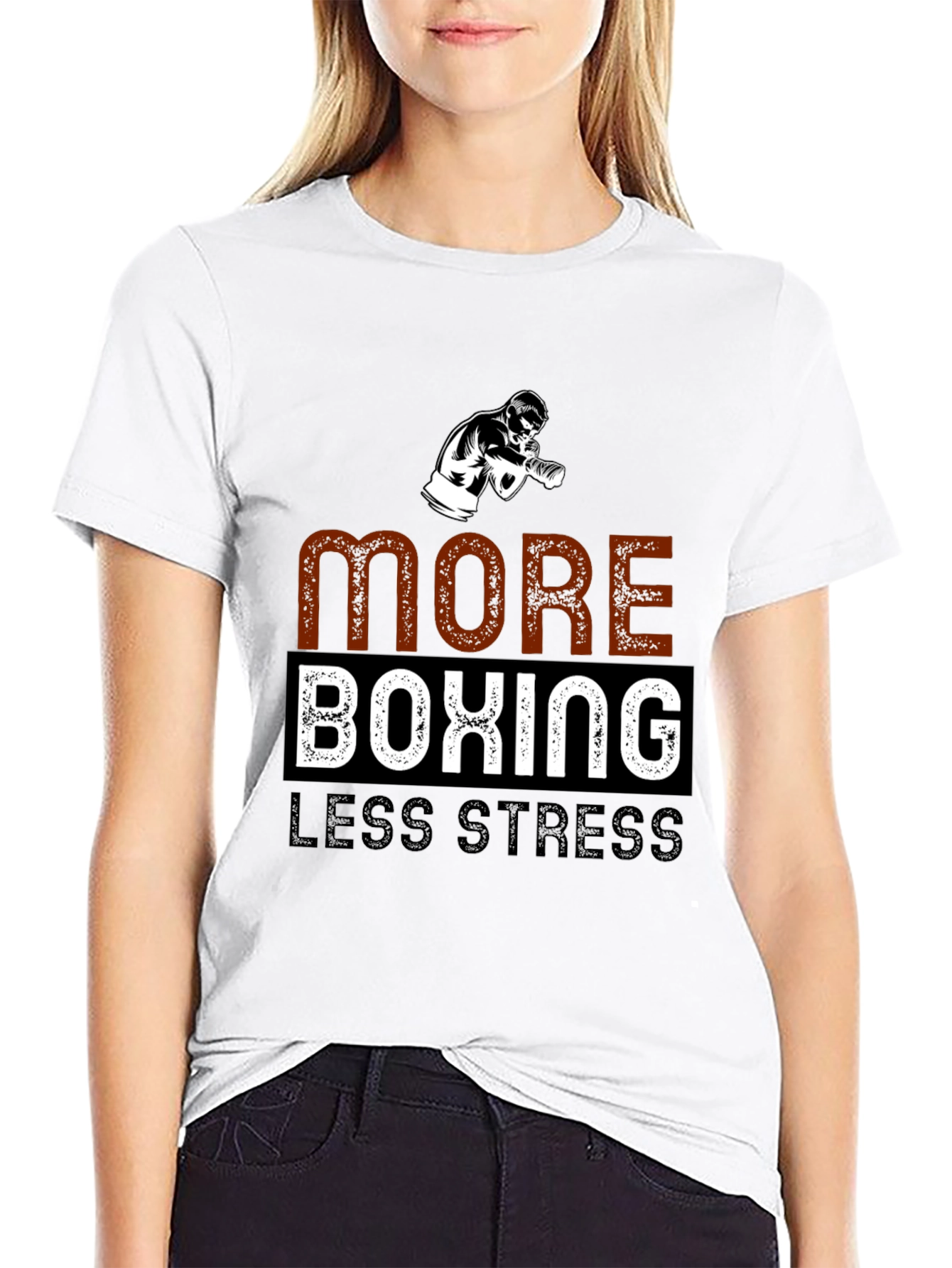 More Boxing Less Stress T-Shirt