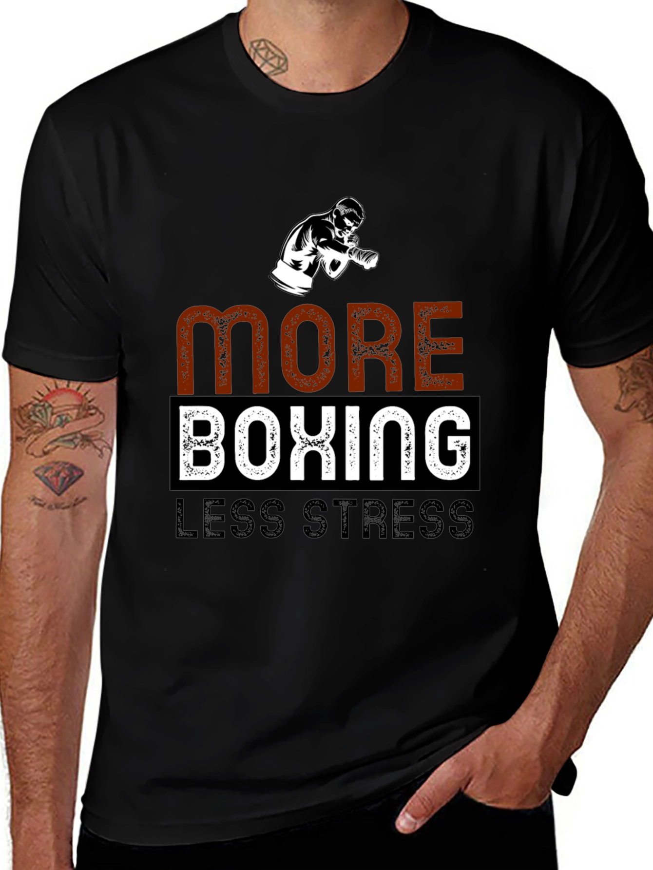 More Boxing Less Stress T-Shirt