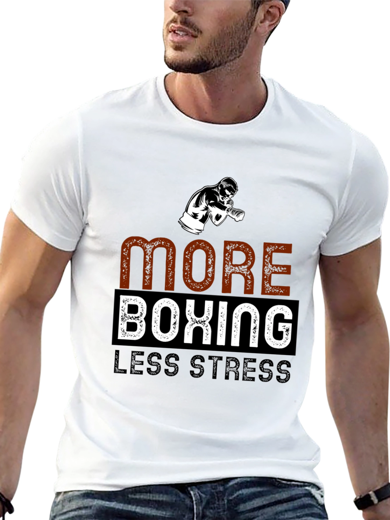 More Boxing Less Stress T-Shirt