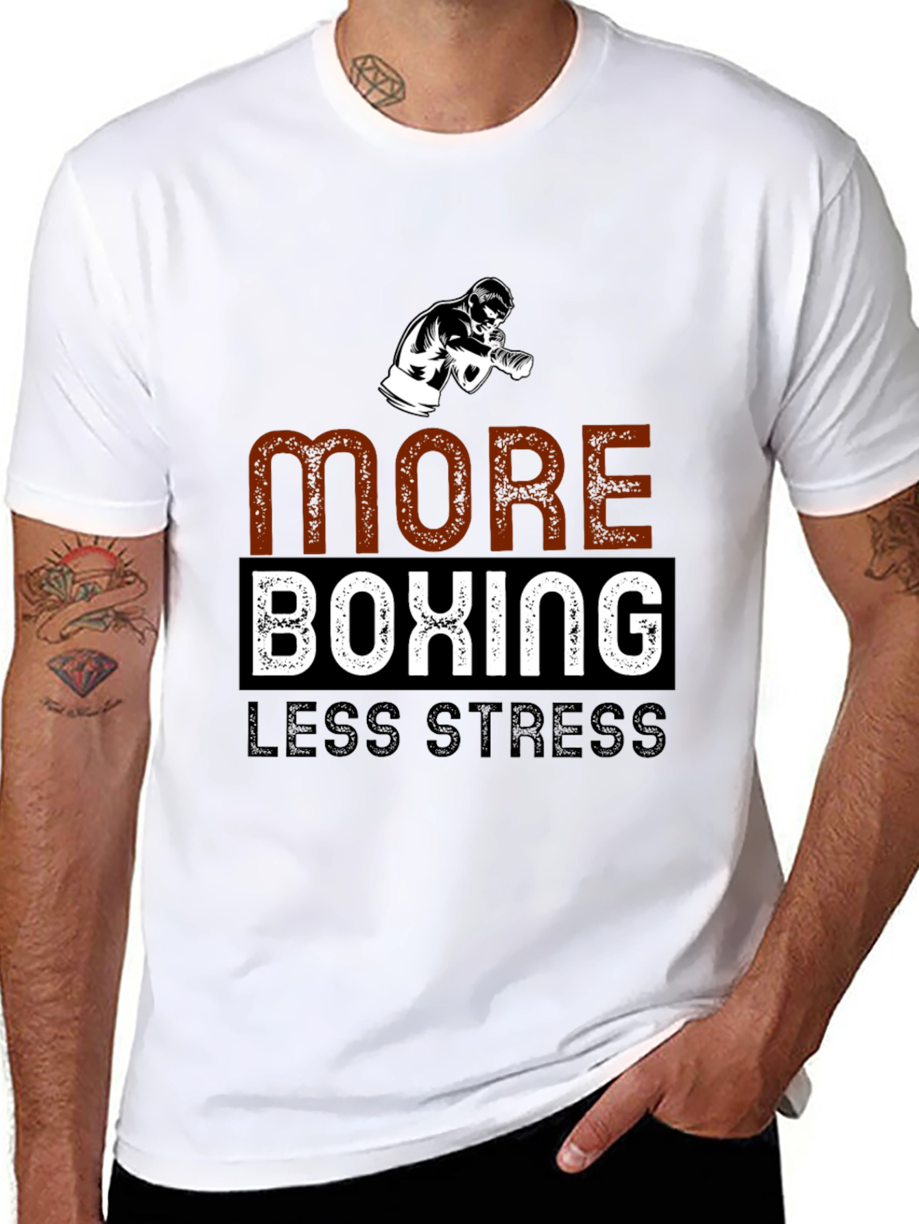 More Boxing Less Stress T-Shirt