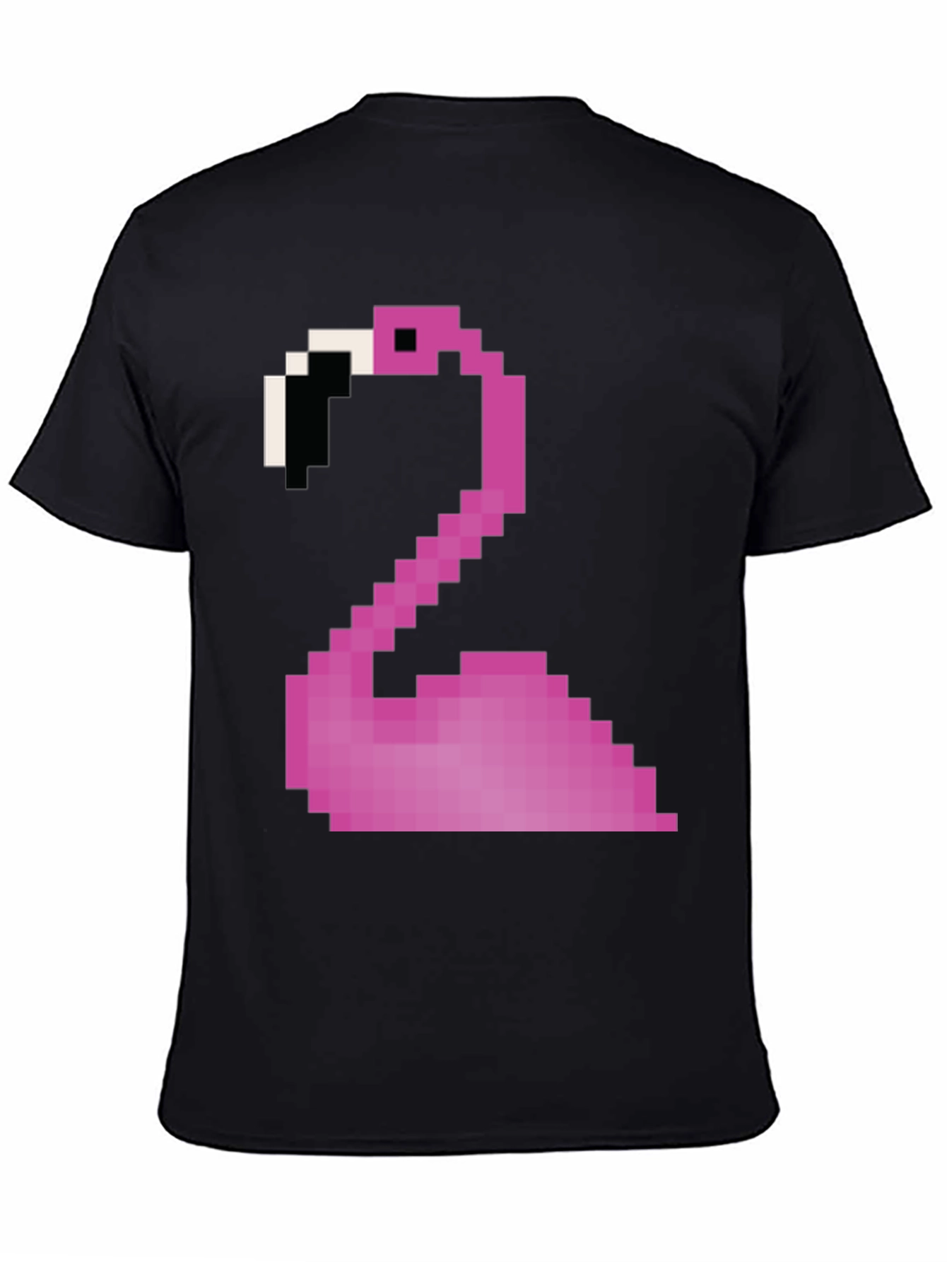 Pixel Flamingo Black T-Shirt
