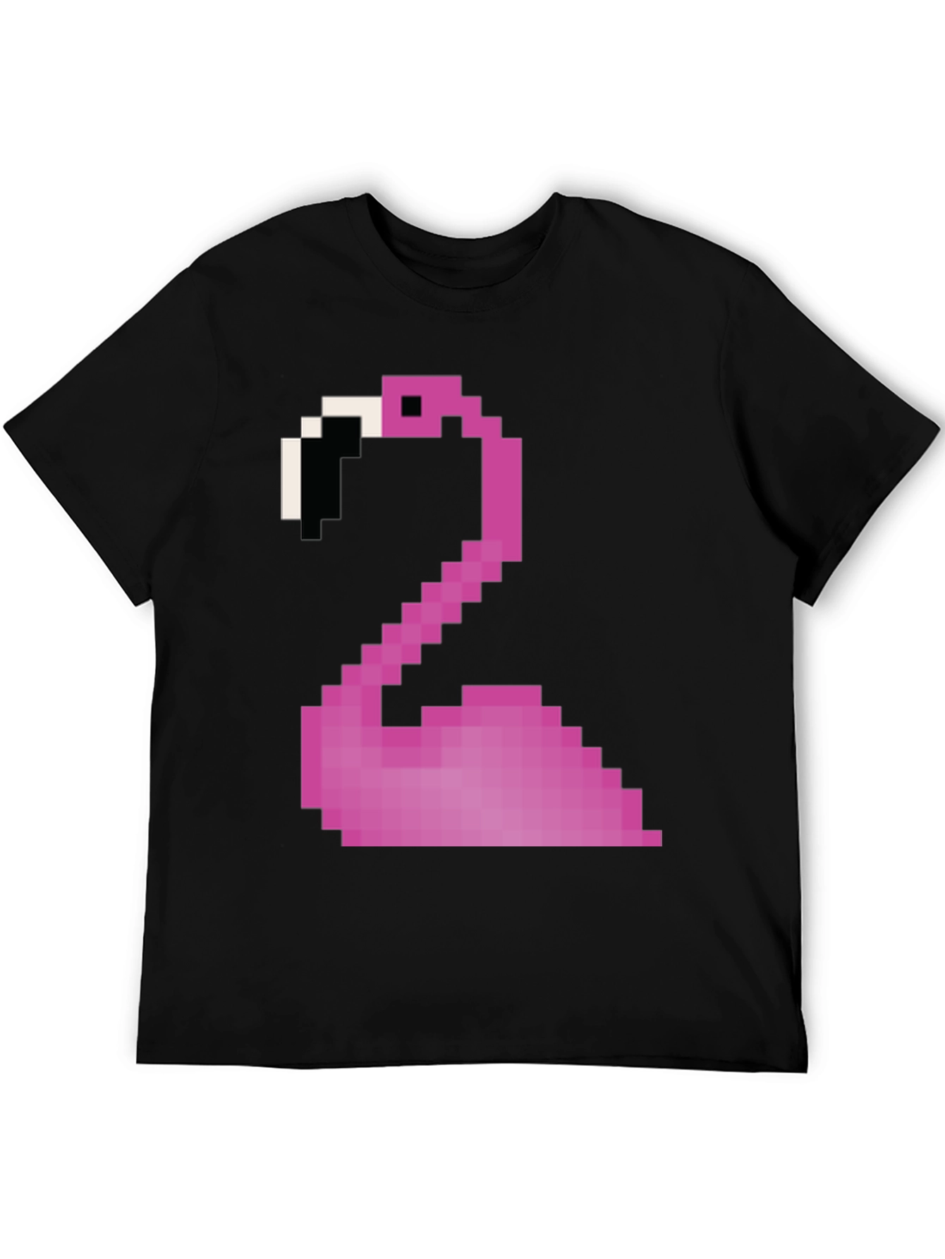 Pixel Flamingo Black T-Shirt
