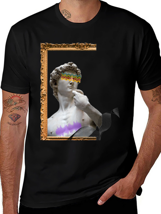 Artistic David Statue Graphic Tee - Unique Design