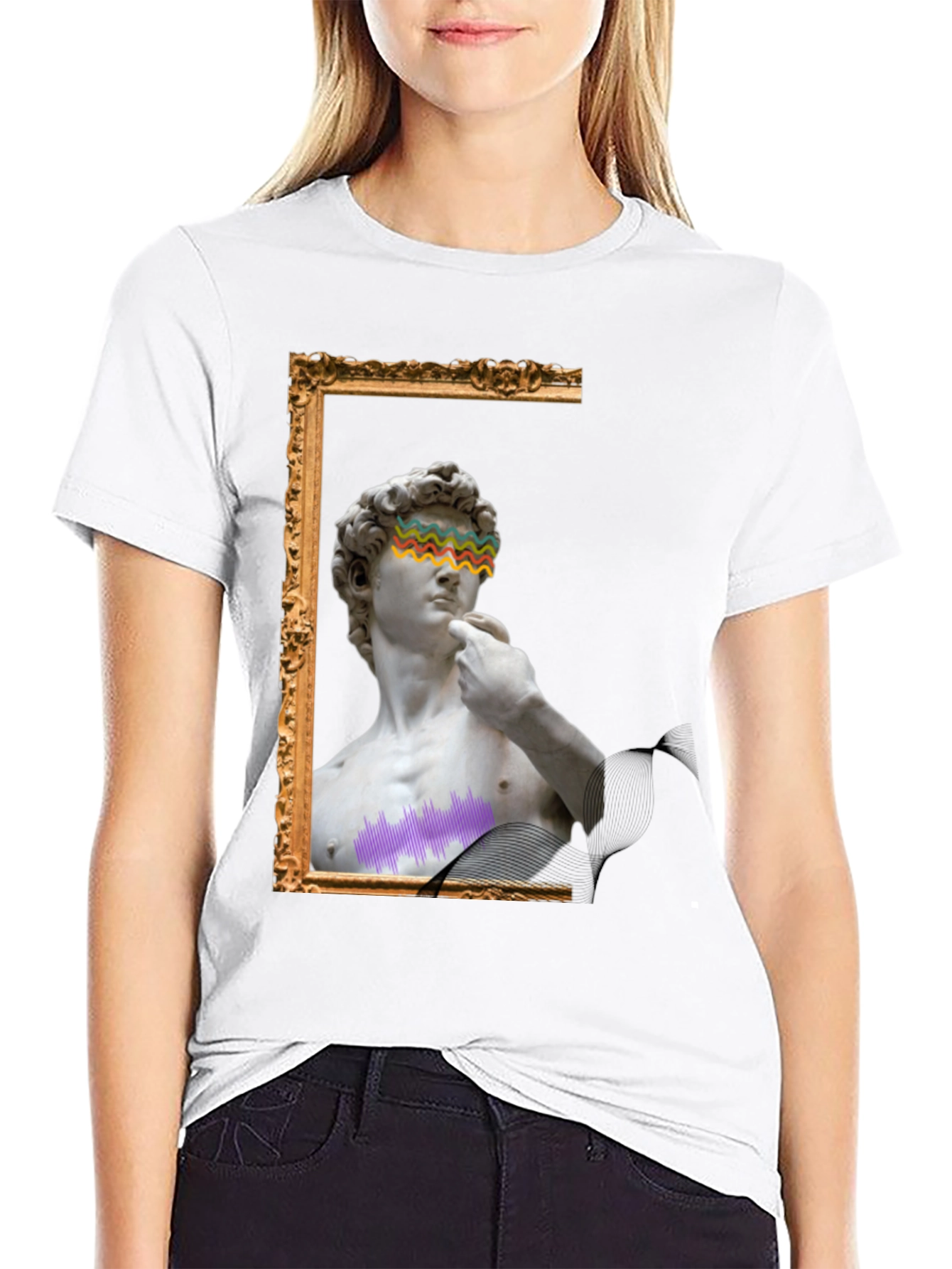 Artistic David Statue Graphic Tee - Unique Design